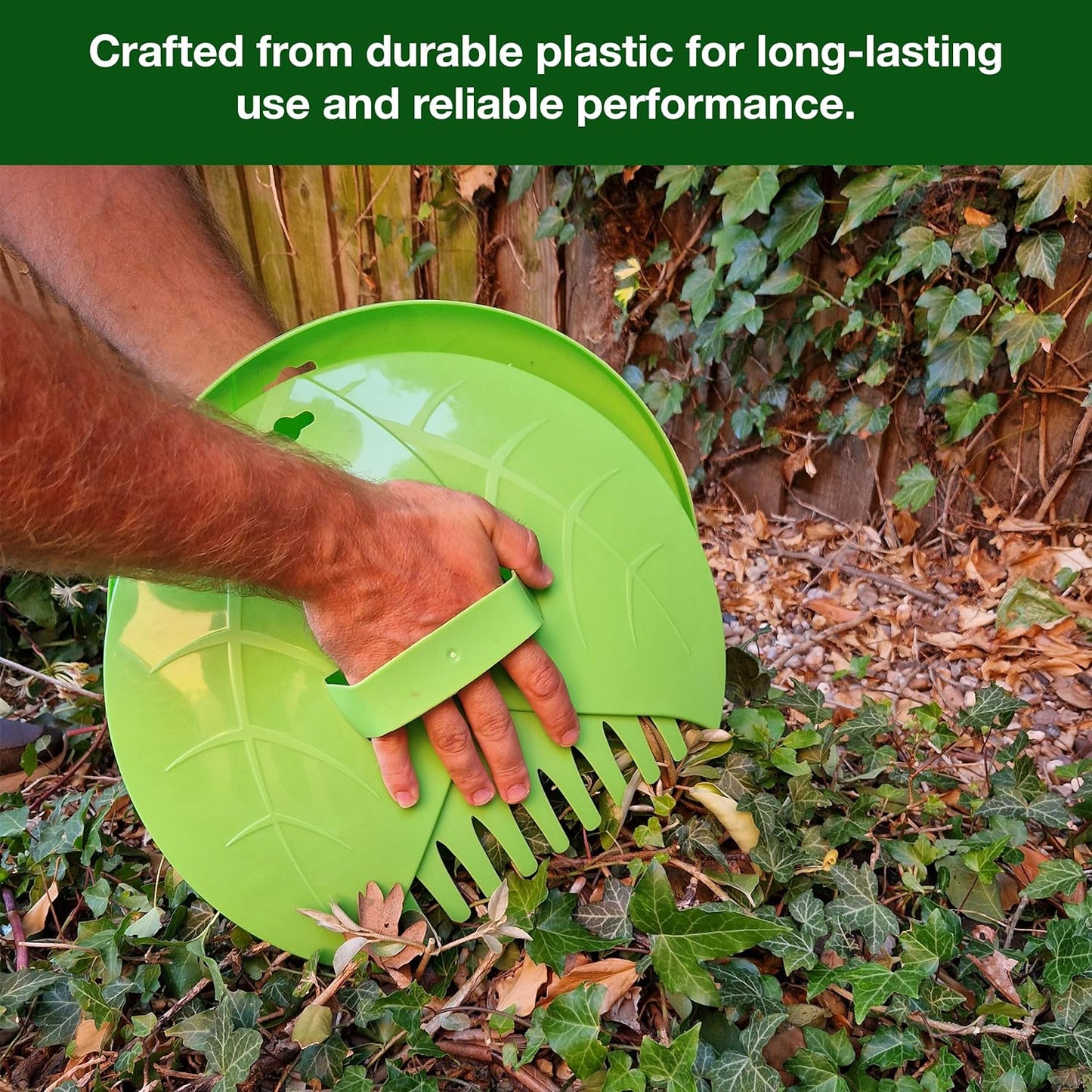 Leaf Rake & Grass Rake Set - Durable Plastic Hand Rake Garden Tool | Ergonomic Leaf Grabbers & Garden Equipment for Efficient Yard Cleanup