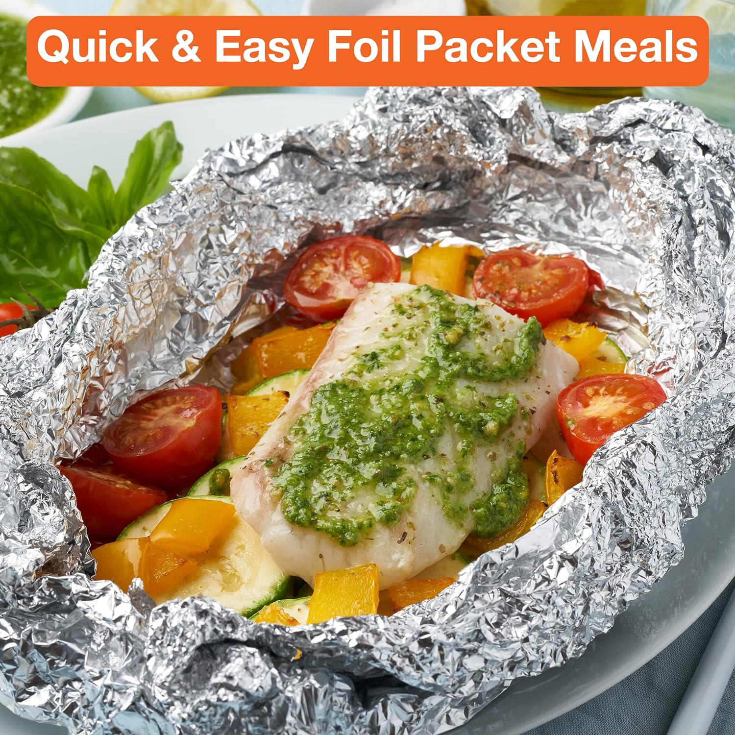 Strong Aluminum Foil Roll - 50m Long and 300mm Wide - Aluminum Tin Foil for Baking, Packing or Freezing