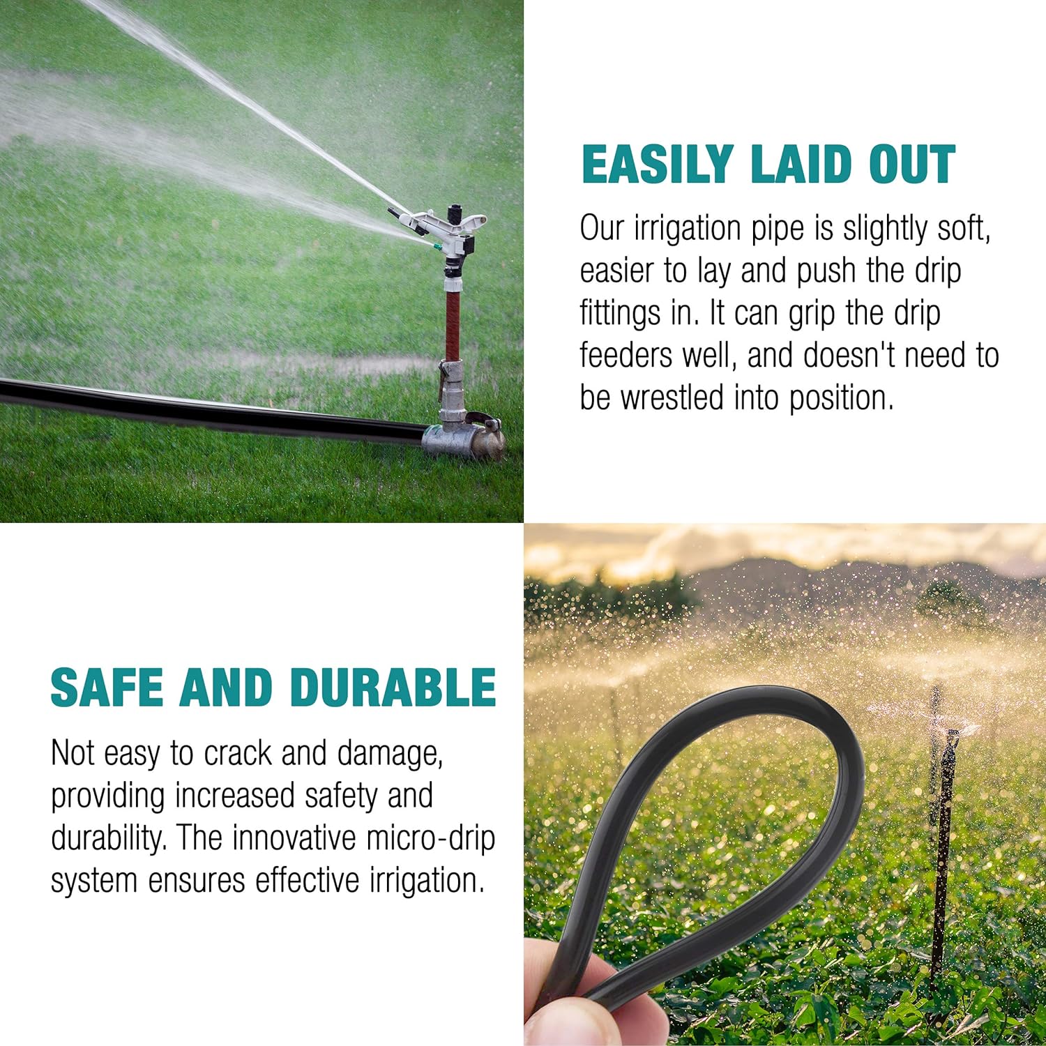 Micro Irrigation Water Pipe Tube – 50m Black Micro Tube 4mm / 6mm – Premium Hose for Garden Watering Systems – Easy DIY Installation - Ideal for Drippers, Micro Jets Mini Sprinklers