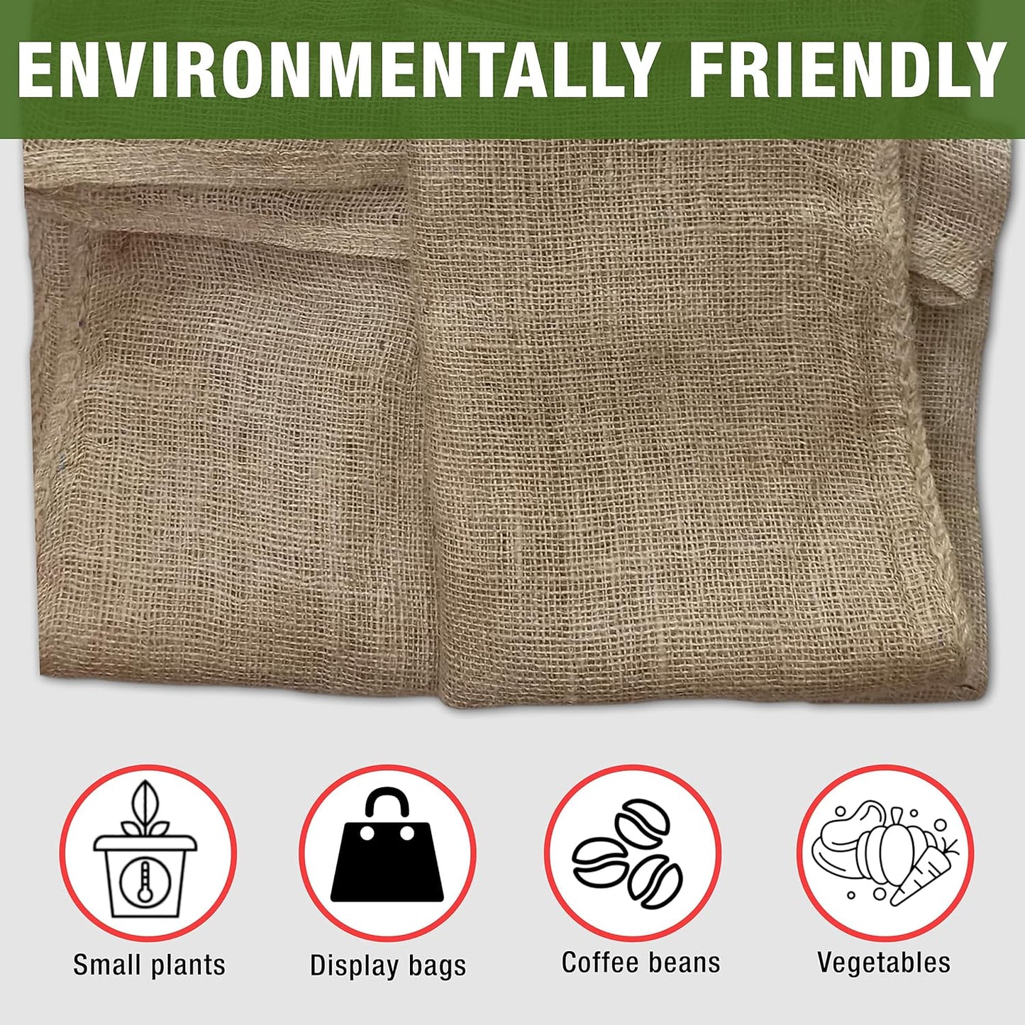 Natural Hessian Tearproof Jute Sacks Pack of 4 – Resistant and Anti-Tear Storage Bags – Large Bags – 50 x 85 cm / 25 kg Hessian Fabric – Suitable for Vegetable Storage – Bean Bag