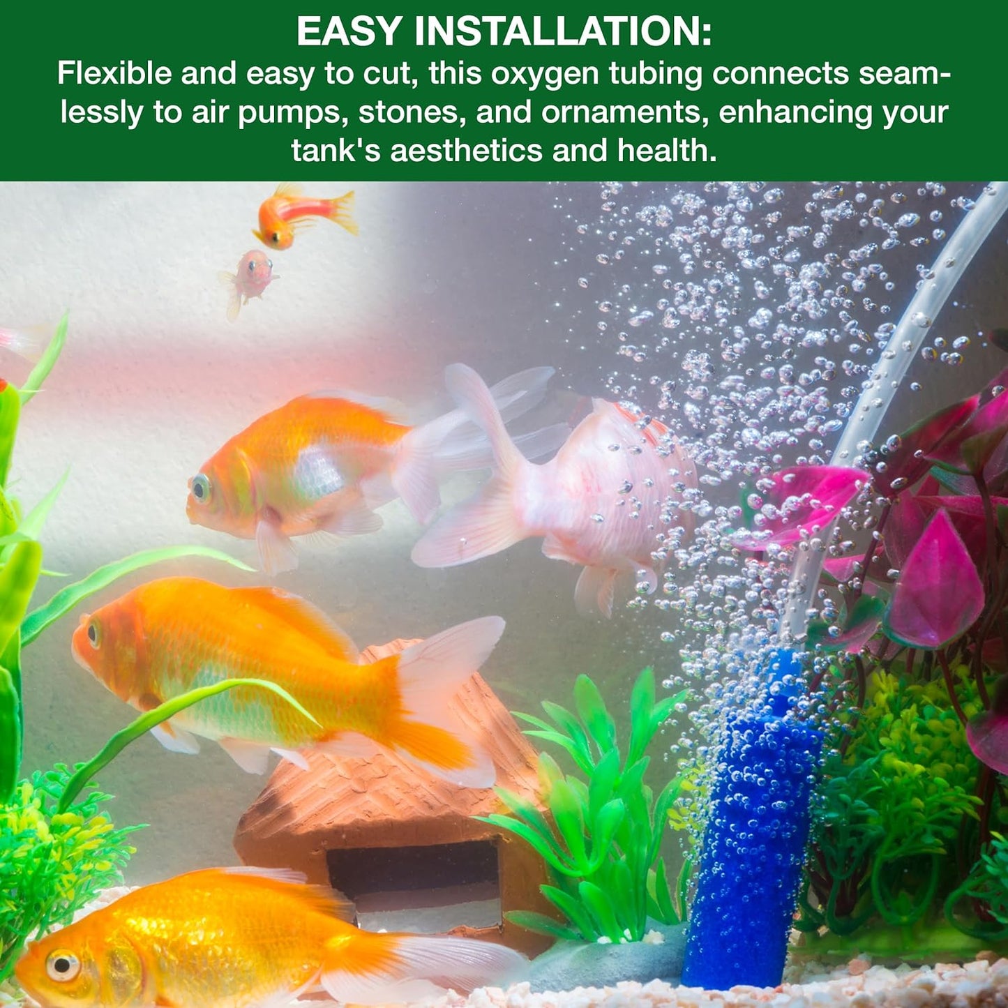 Clear Aquarium Airline PVC Food Grade Tube - 4/6MM Oxygen Tubing for Fish Tanks, Soft Aquarium Tubing Air Hose, Air Pump Accessories