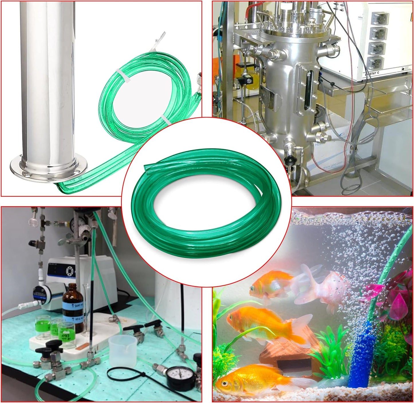 Flexible Hose Pipe 16mm Inside Diameter 20mm Outside Diameter – 4 Metres Clear PVC Food Grade Green Plastic Tube for Fish Food, Engineering, Food Industry – Multipurpose PVC Pipe