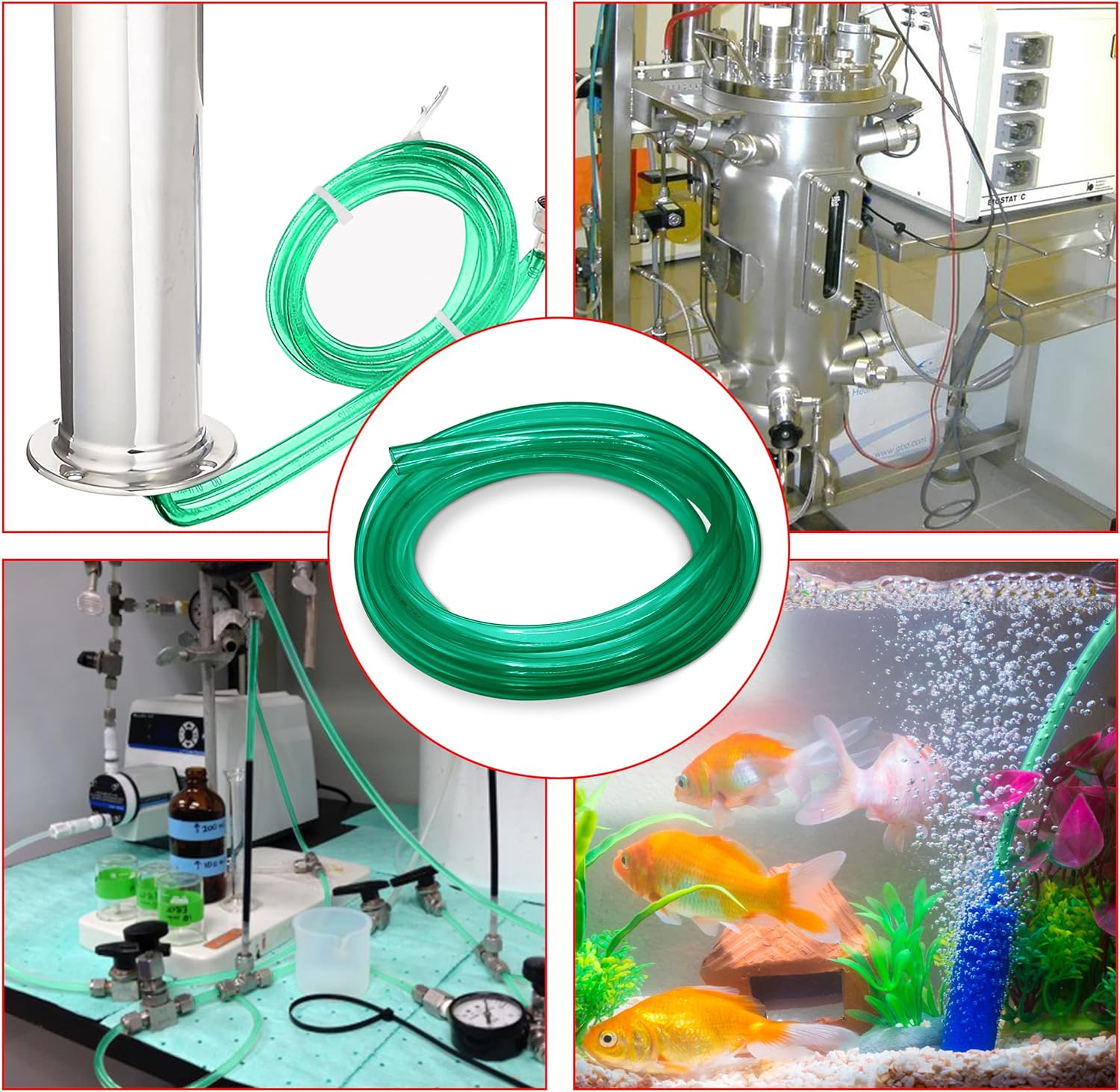 Flexible Hose Pipe 16mm Inside Diameter 20mm Outside Diameter – 4 Metres Clear PVC Food Grade Green Plastic Tube for Fish Food, Engineering, Food Industry – Multipurpose PVC Pipe