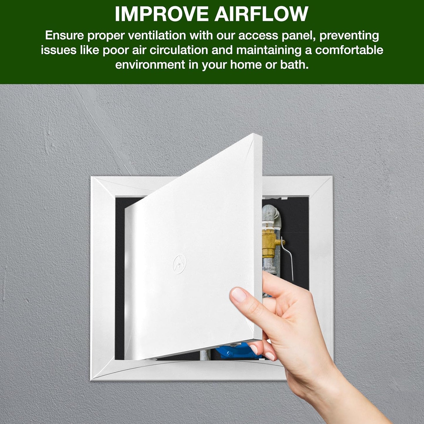 Versatile ABS Plastic Inspection Hatch 300 x 300mm (12x12”) - Access Panel for Plasterboard, UPVC Doors, and Loft