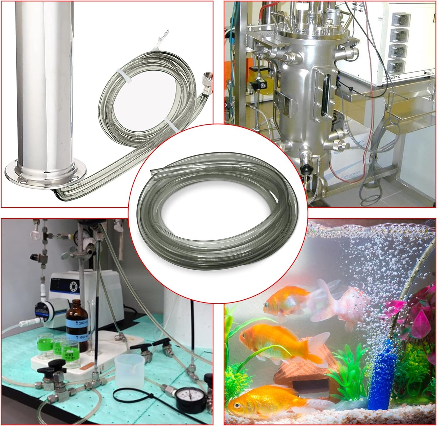 Flexible Hose Pipe 16mm Inside Diameter 20mm Outside Diameter – 4 Metres Grey PVC Food Grade Clear Plastic Tube for Fish Food, Engineering, Food Industry – Multipurpose PVC Pipe
