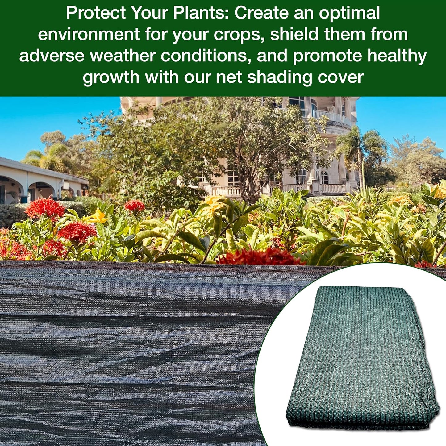 Premium Net Shading Cover Screen + 100 Cable Ties Bundle | 1.2m x 10m | Protect Crops, Balconies, and Greenhouses | 55% Shading | UV Protection | Weatherproof