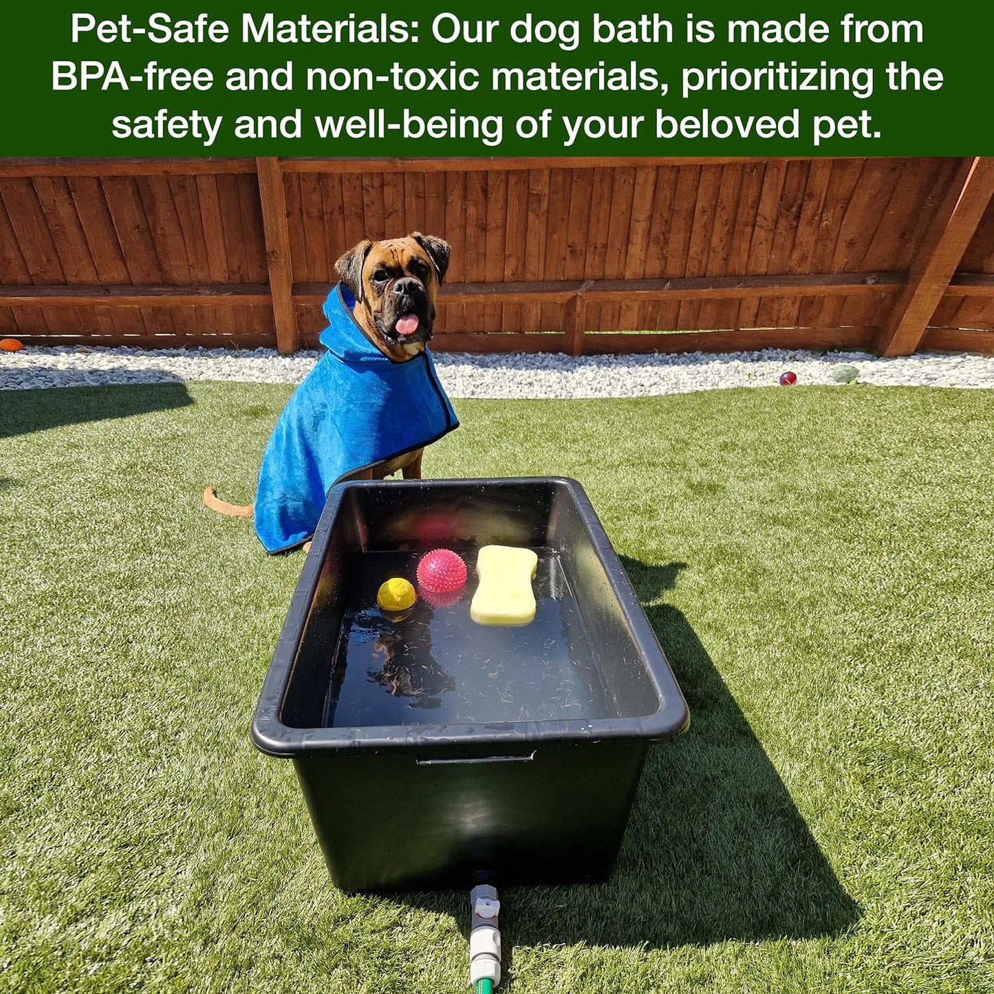 Versatile Large 90L Dog Bath/Pool/Tub - Suitable for Small to Large Breeds - with Drain Plug & Premium Connector - Perfect for medium and large dog breeds
