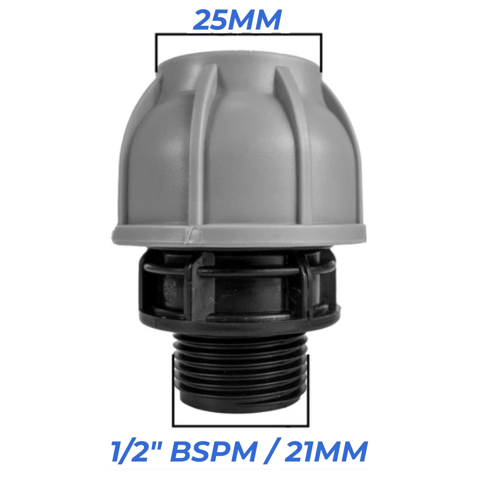 MDPE Compression Fittings 25mm - Straight, Elbow, Tee, Stop Valve, BSP Connector