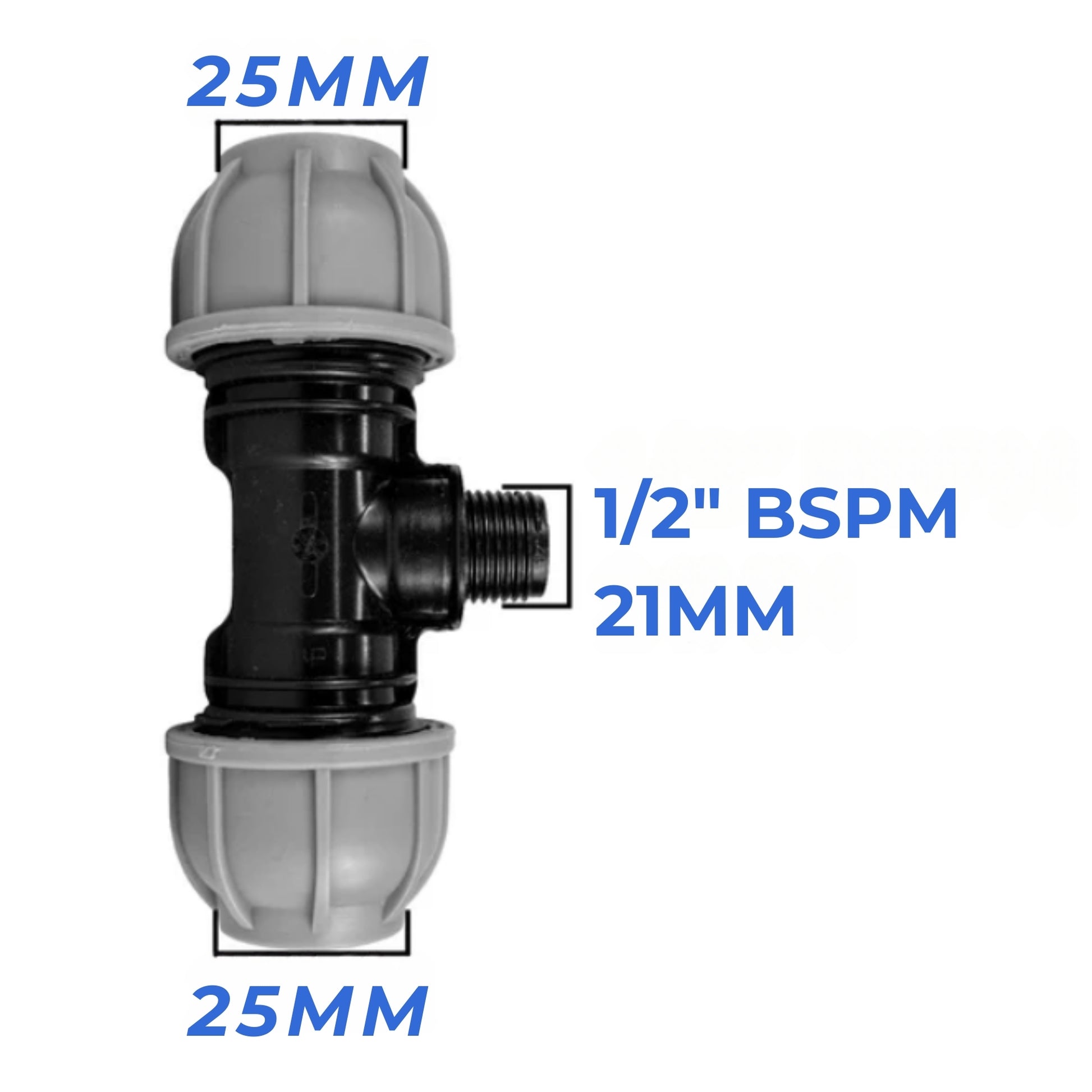 MDPE Compression Fittings 25mm - Straight, Elbow, Tee, Stop Valve, BSP Connector