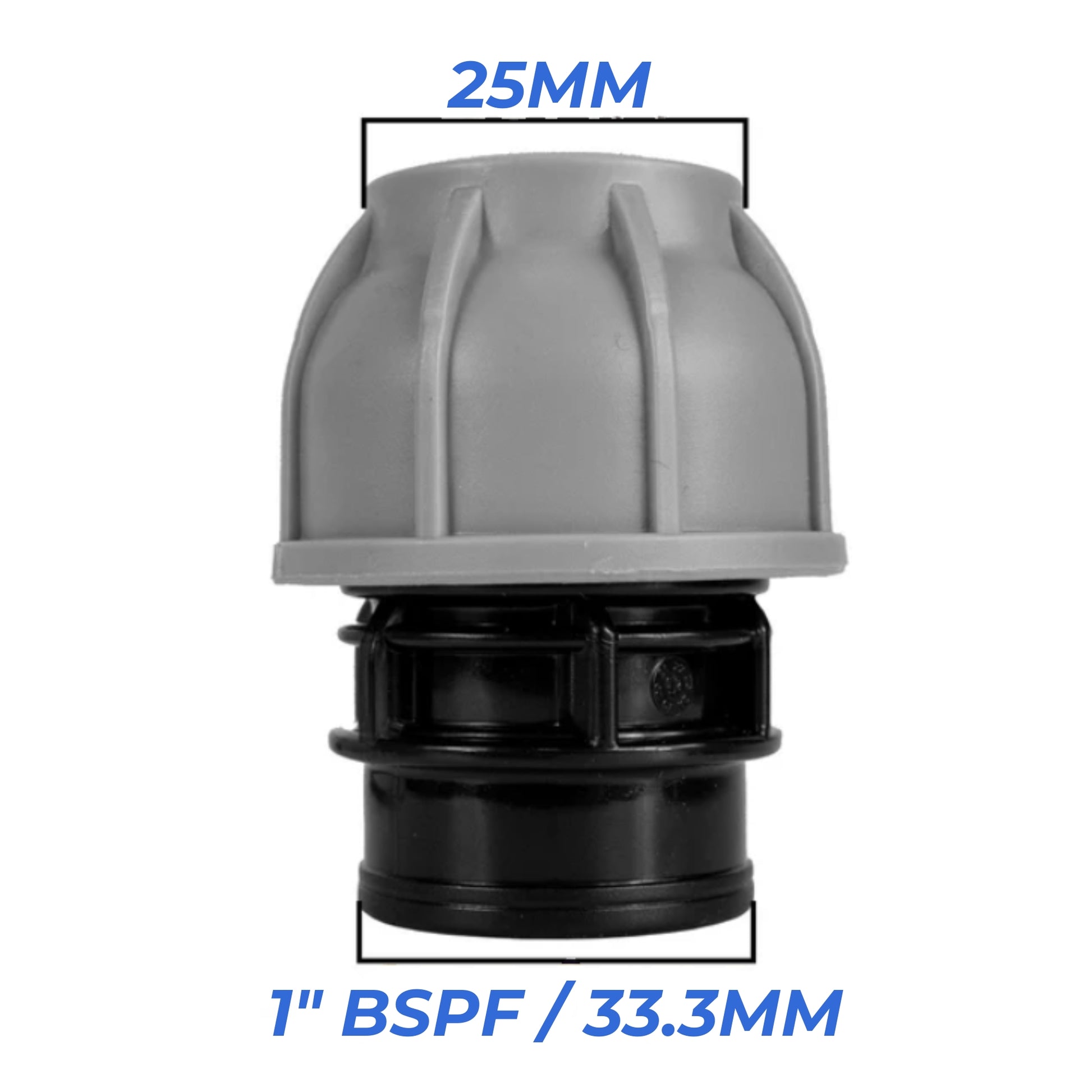 MDPE Compression Fittings 25mm - Straight, Elbow, Tee, Stop Valve, BSP Connector