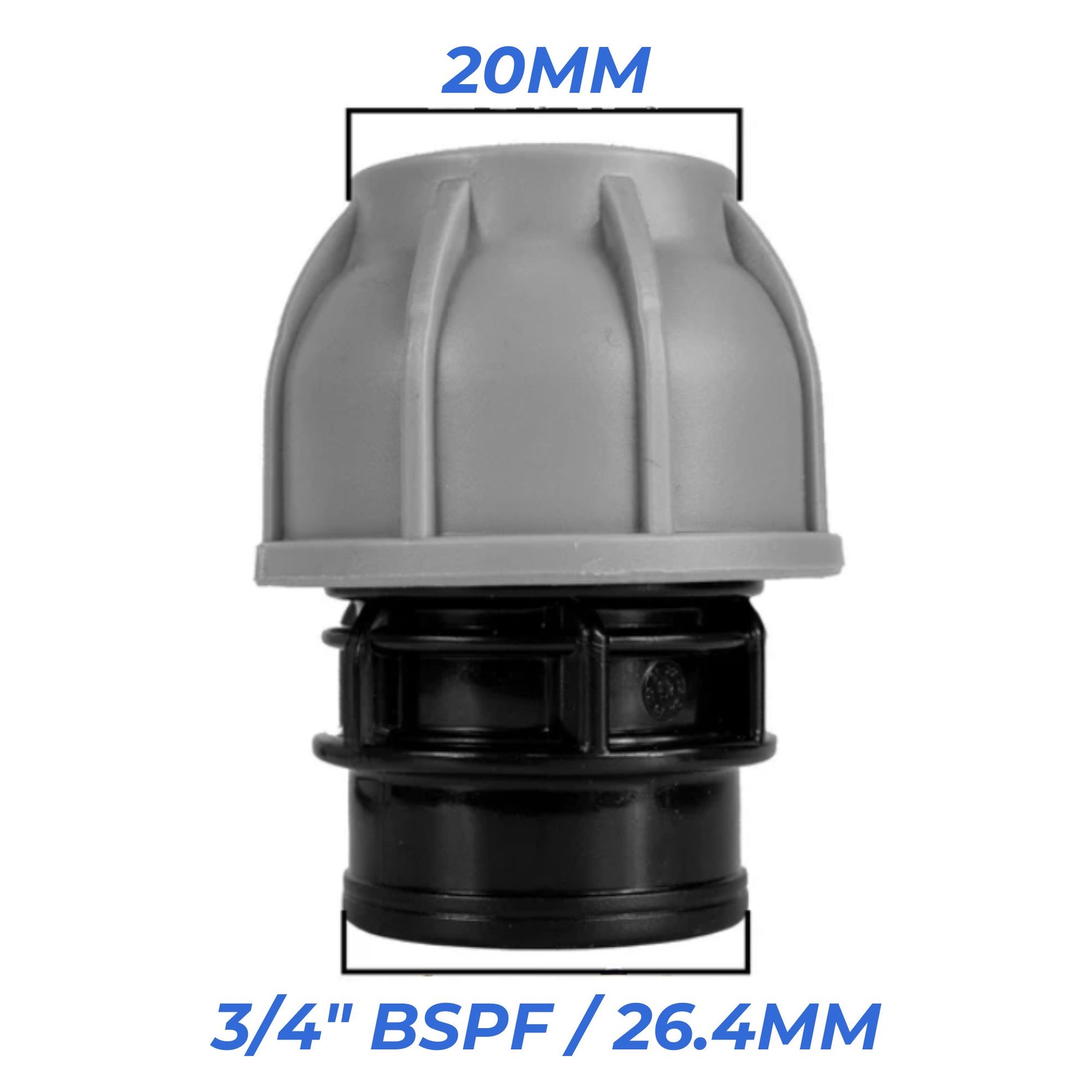 MDPE Compression Fittings 20mm - Straight, Elbow, Tee, Stop Valve, BSP Connector