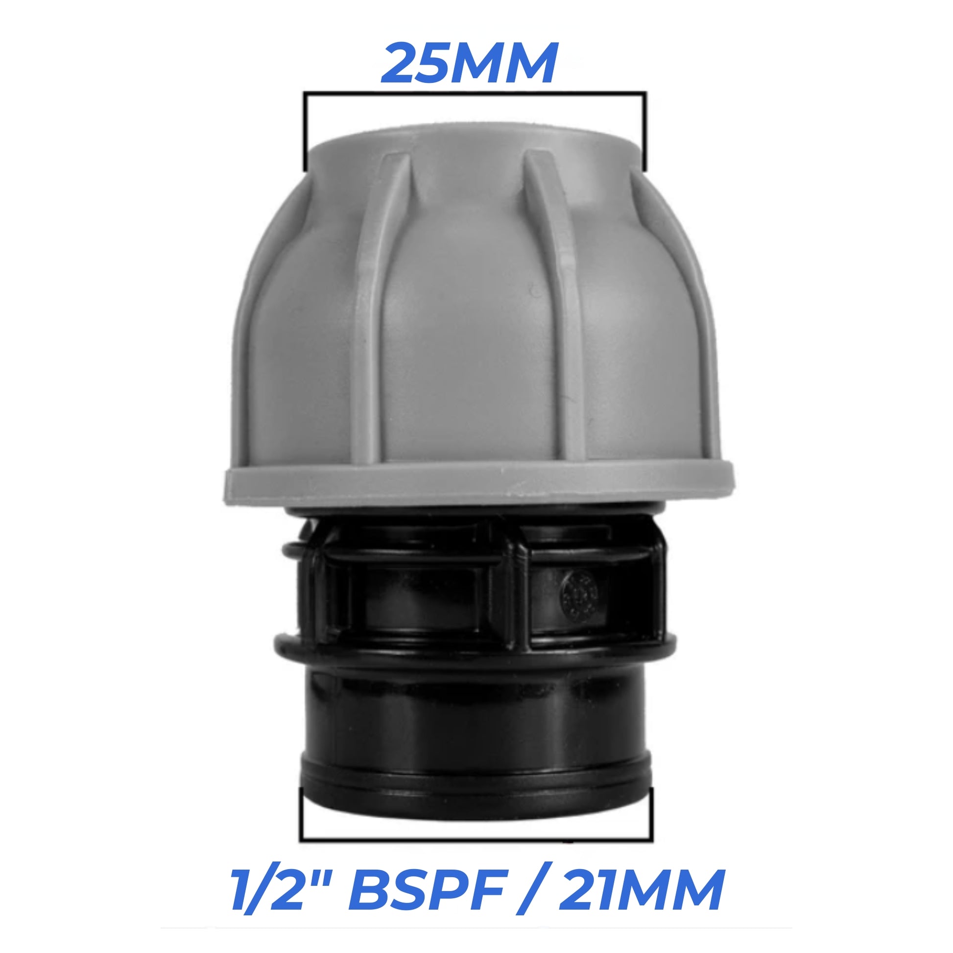 MDPE Compression Fittings 25mm - Straight, Elbow, Tee, Stop Valve, BSP Connector