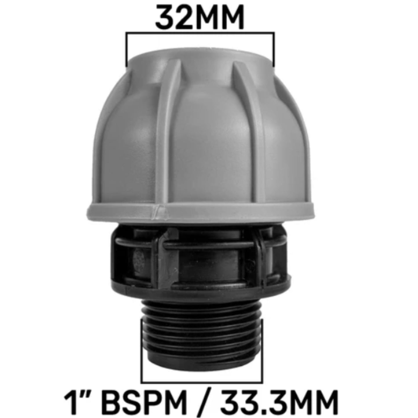 IBC 2” S60X6 Cap with Lever Valve & 32mm MDPE Straight Coupler and PTFE Tape – Durable Leak-Proof Plumbing Solution