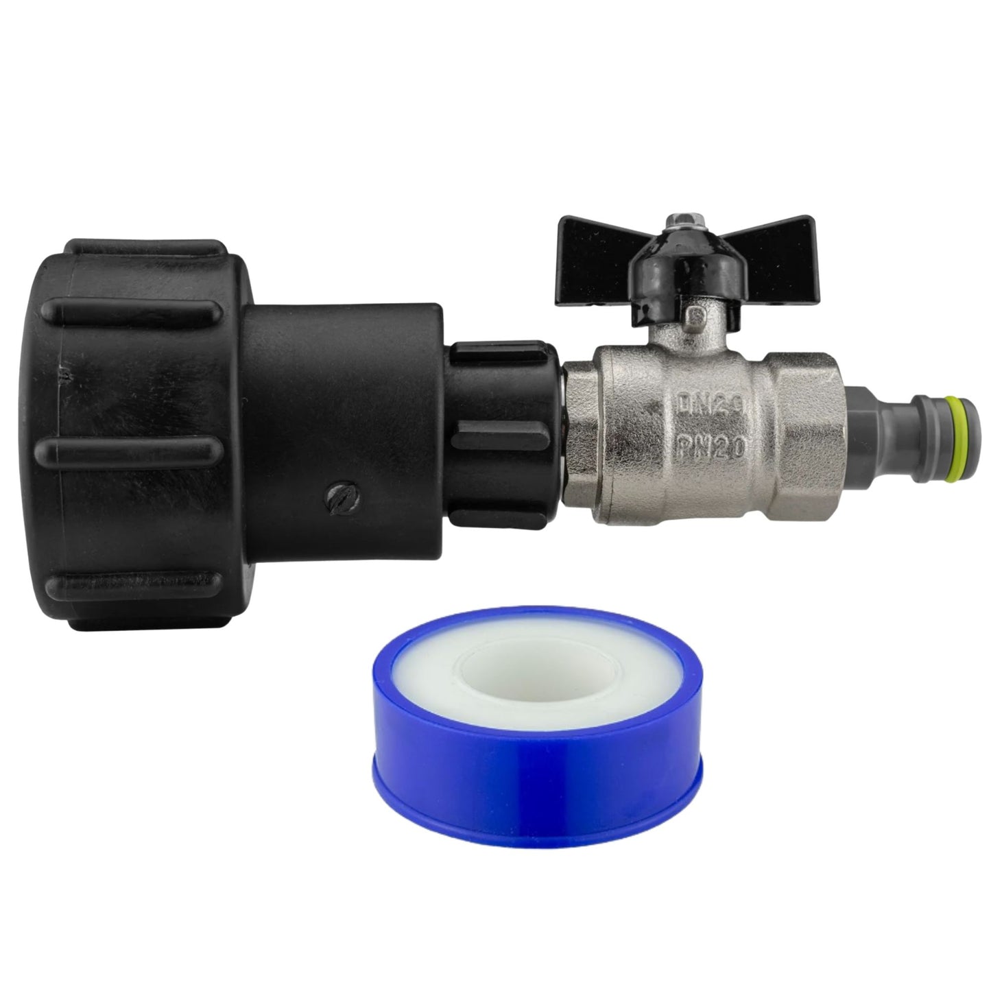 IBC 2" S60X6 Tank Extender Adaptor 360° Swivel Extension Tap Options + PTFE Tape