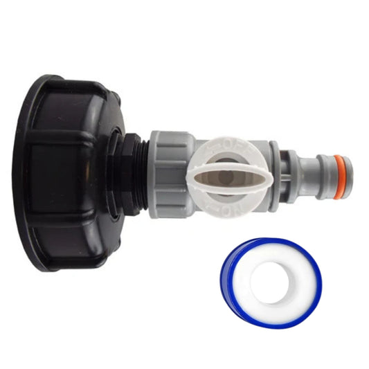 IBC 2” S60X6 Cap with ¾” BSP – Click Lock Valve WL + PTFE Tape Leak-Proof Durable Kit