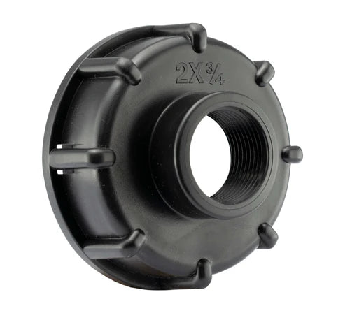 IBC 2” S60X6 Cap with Brass Bib Tap ¾” Barb +PTFE Tape