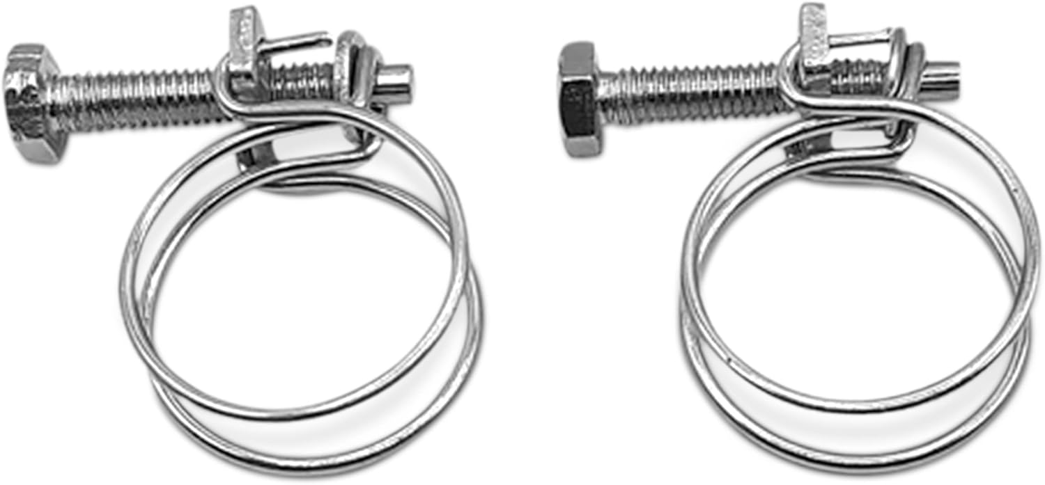 25mm 1 inch Water Butt Connector Kit – Heavy Duty Water Tank Outlet Connector Pack of 2 with 2 Double Wire Metal Clips