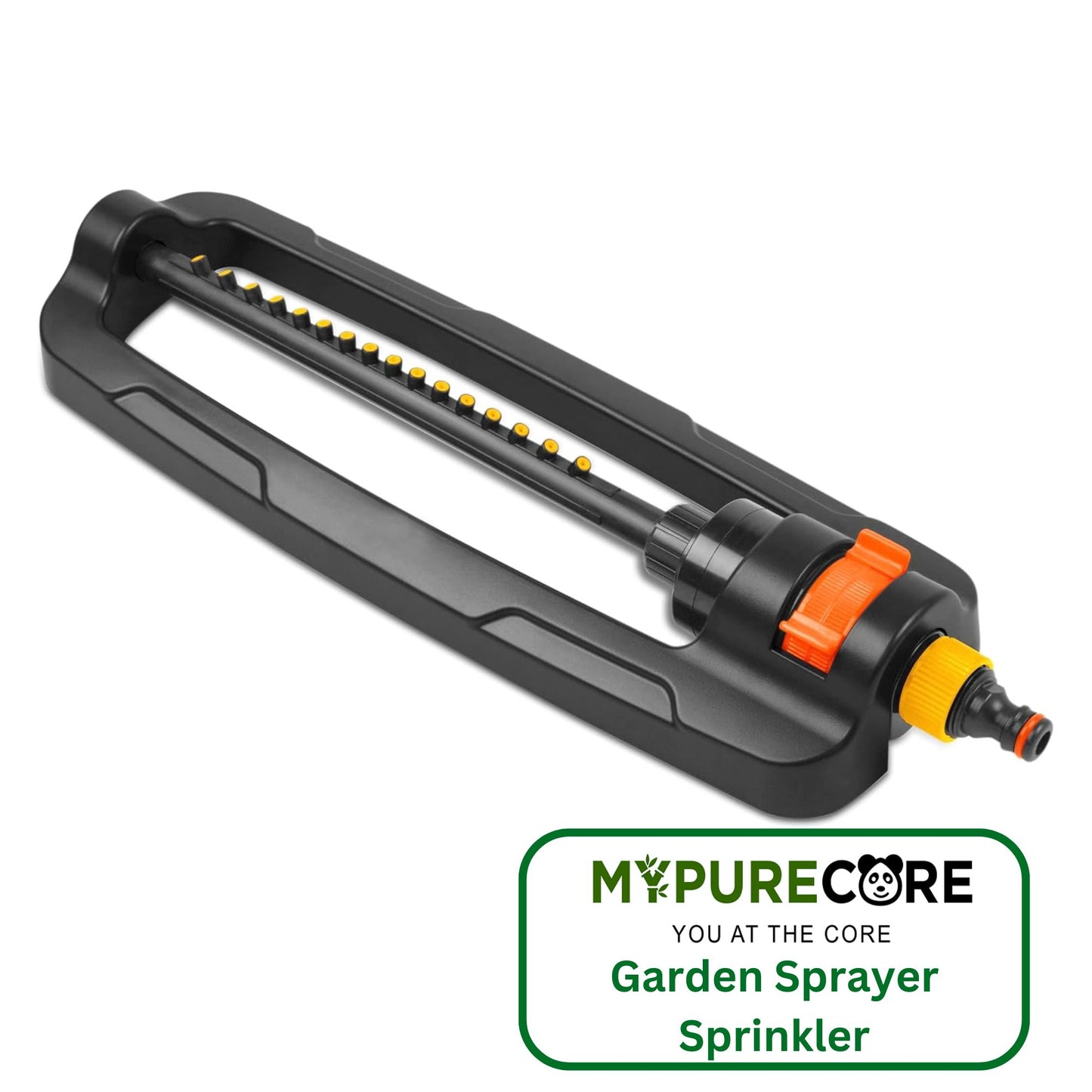 Garden Sprayer Sprinklers for Lawns – Garden Bar with 16 Durable Nozzles – Oscillating Sprinkler with Built-In Cleaning Pin