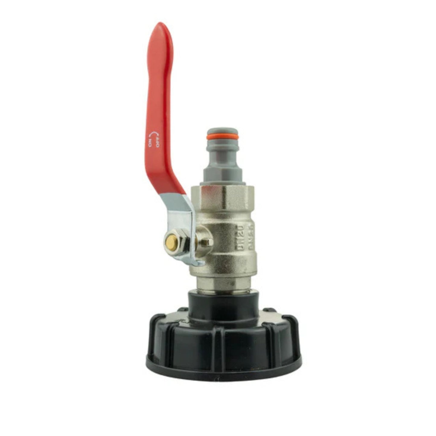 IBC Tank Cap Kit 2” S60X6 with Lever Valve, Male Quick Connector | Durable Leak-Proof Solution for Liquid Control + PTFE Tape