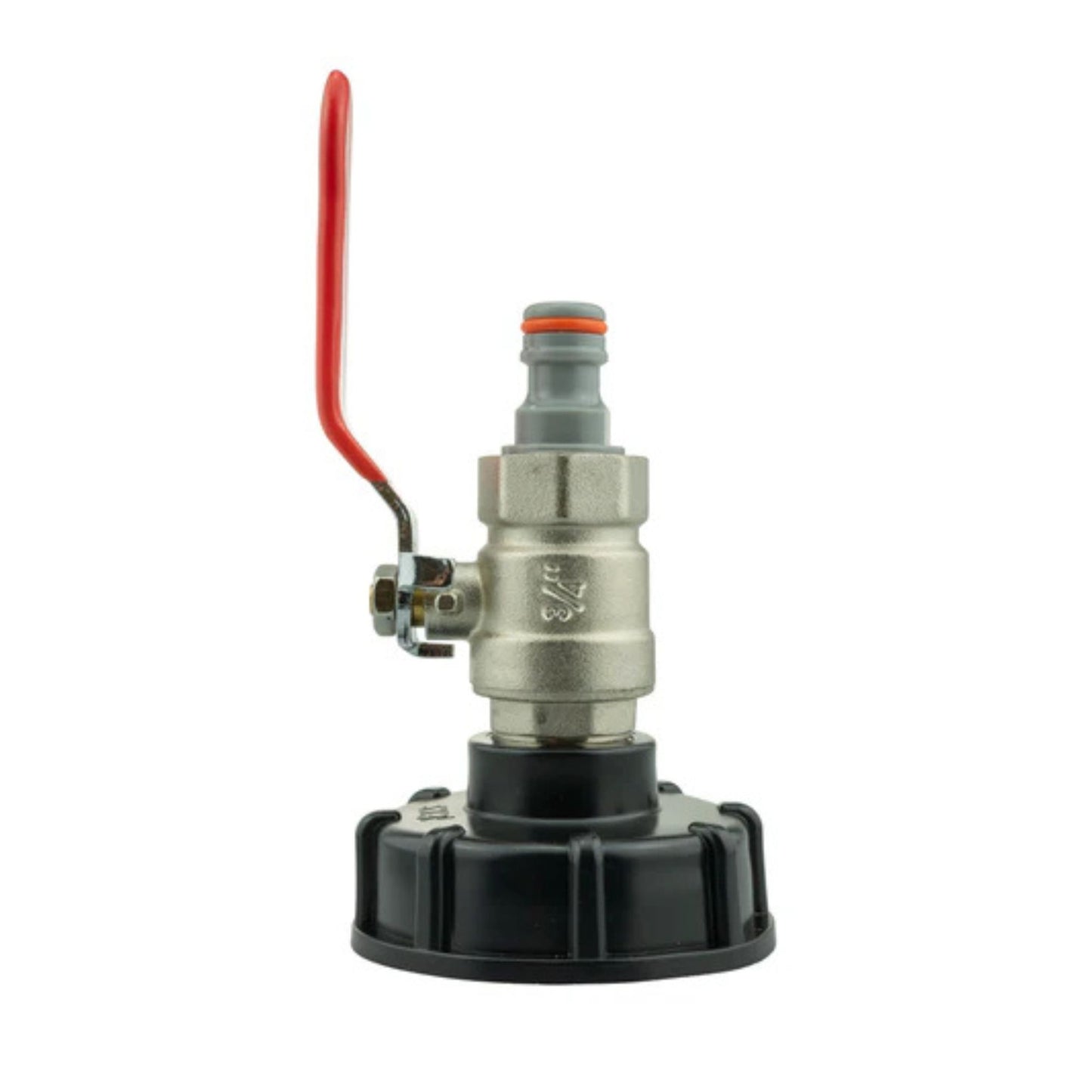 IBC Tank Cap Kit 2” S60X6 with Lever Valve, Male Quick Connector | Durable Leak-Proof Solution for Liquid Control + PTFE Tape