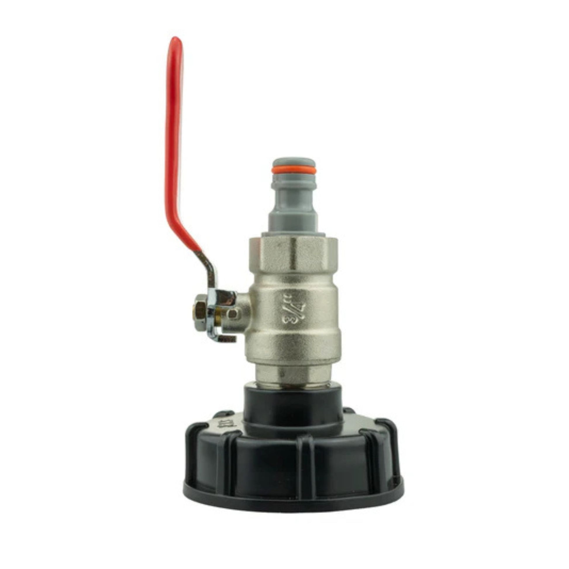 IBC Tank Cap Kit 2” S60X6 with Lever Valve, Male Quick Connector | Durable Leak-Proof Solution for Liquid Control + PTFE Tape