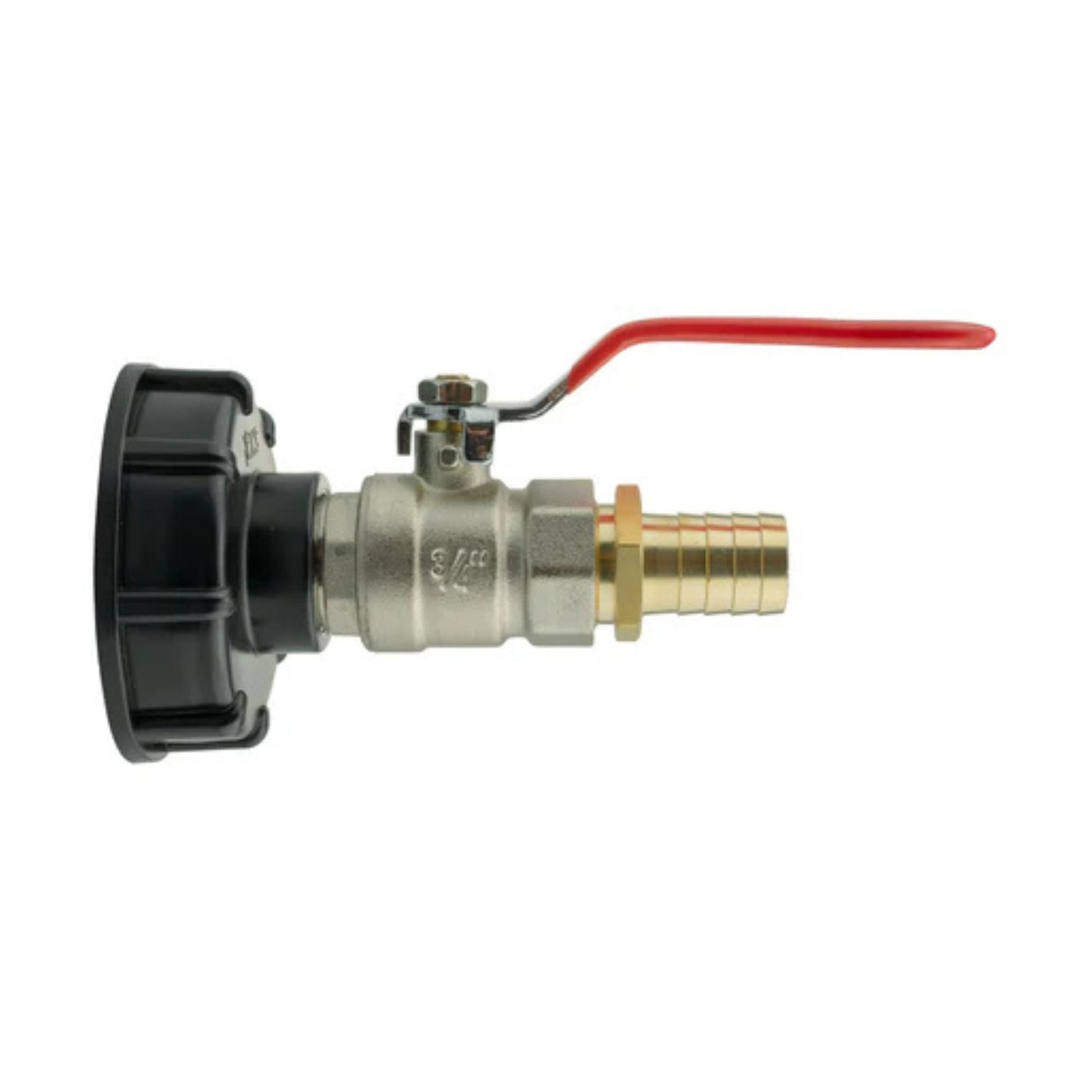 IBC 2” S60X6 Cap Kit with Lever Valve, 19mm Brass Barb + PTFE Tape | Leak-Proof Liquid Control