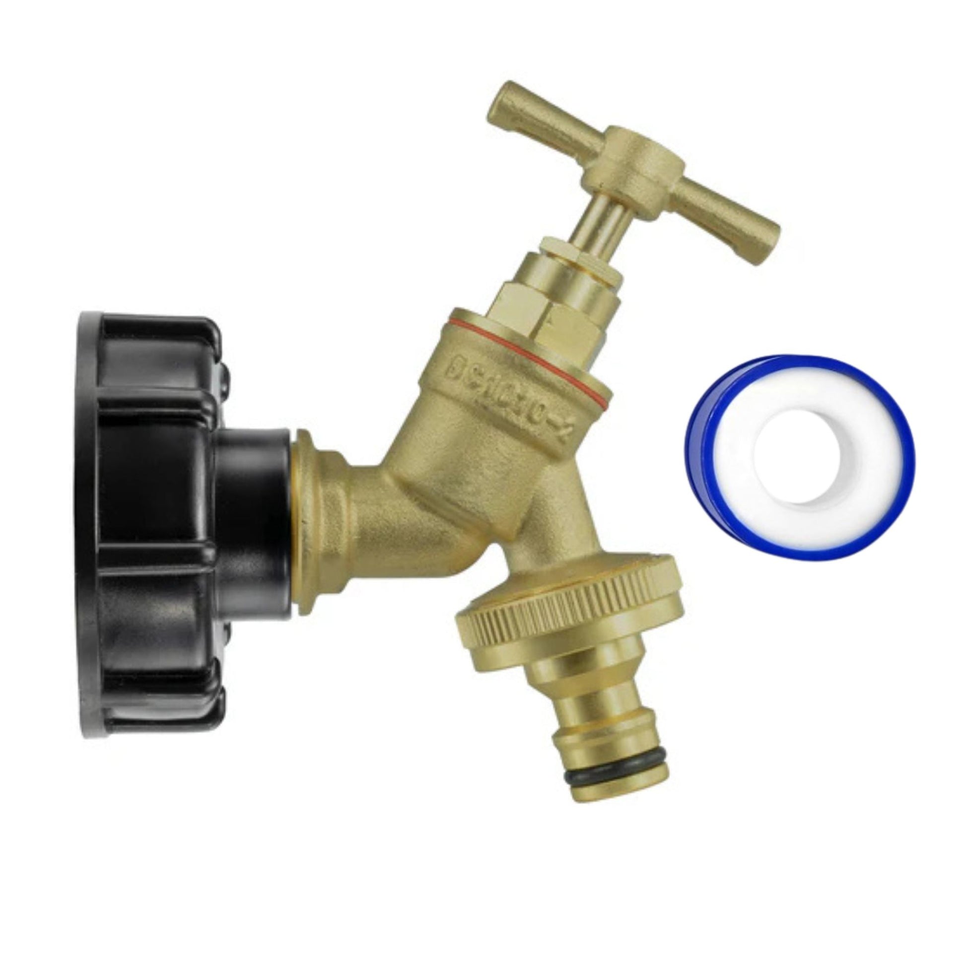 IBC Tank S60X6 Cap + ¾” Brass Bib Tap Quick Connect + PTFE Tape Leak-Proof Durable Kit