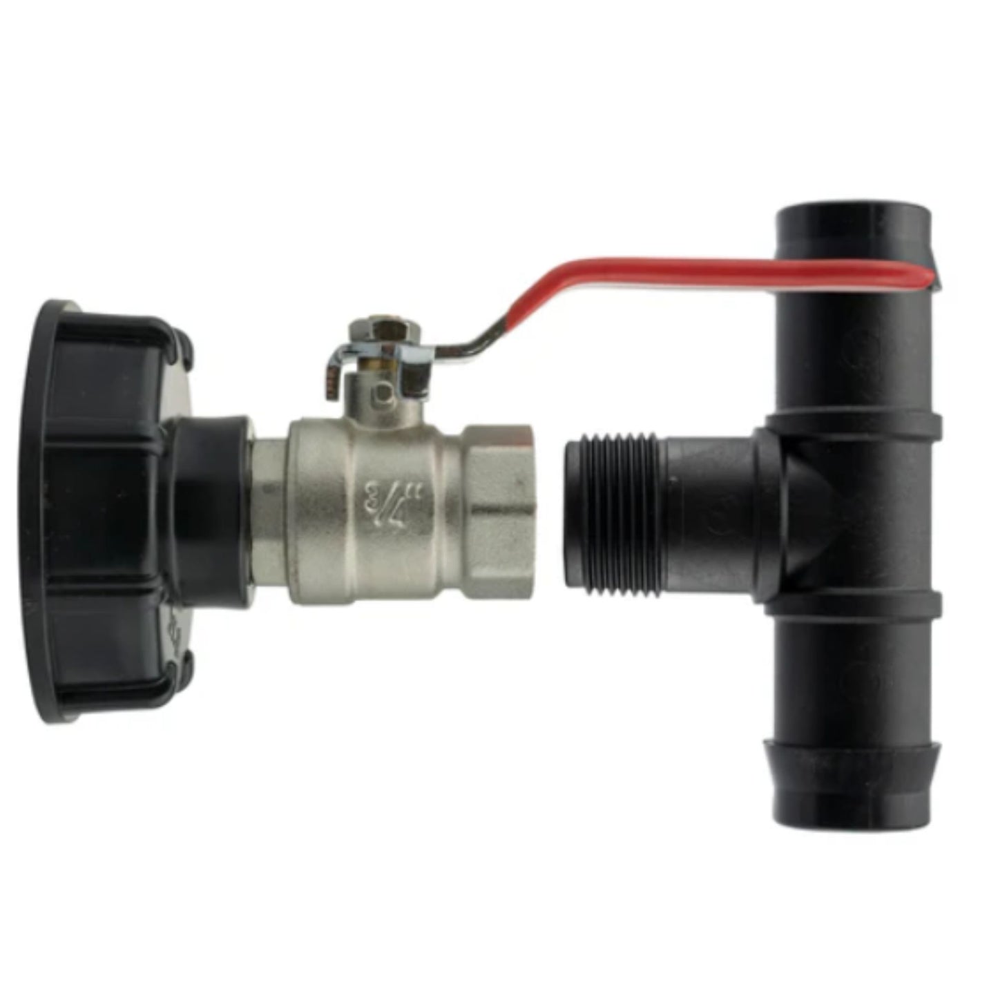 IBC 2” S60X6 Cap with Lever Valve and 25mm Barbed Tee and PTFE Tape – Durable Leak-Proof Plumbing Solution