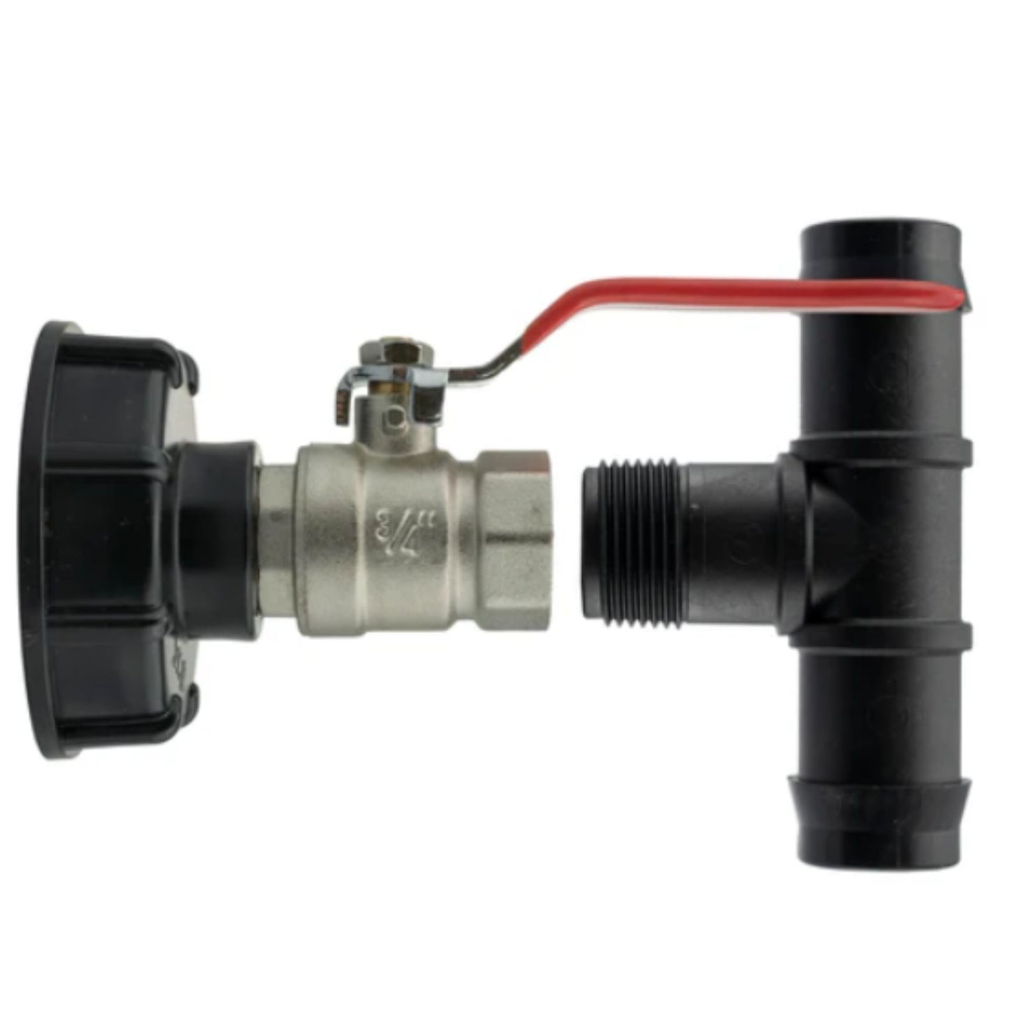 IBC 2” S60X6 Cap with Lever Valve & 19mm Barbed Tee and PTFE Tape – Durable Leak-Proof Plumbing Solution