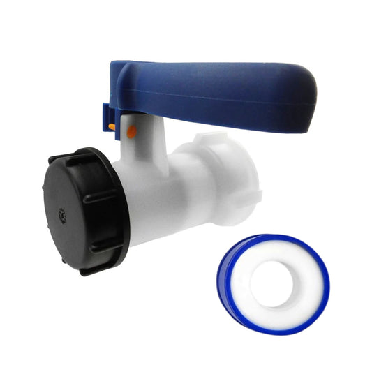 IBC 2" S60X6 Thread Valve with Solid Cap + PTFE Tape | Leak-Proof Liquid Control