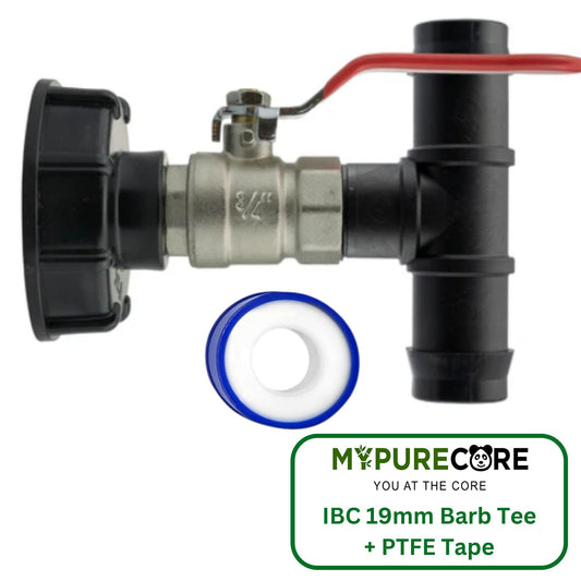 IBC 2” S60X6 Cap with Lever Valve & 19mm Barbed Tee and PTFE Tape – Durable Leak-Proof Plumbing Solution