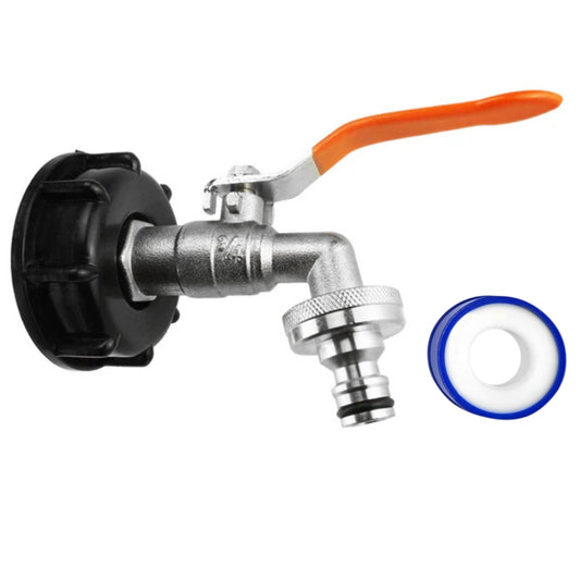 IBC S60X6 2" Cap with ¾” Quick Connect Lever Tap + PTFE Tape | Leak-Proof Garden Fittings