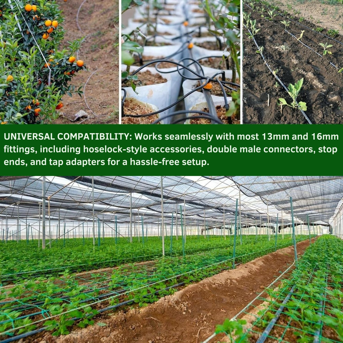 Irrigation Pipe 13mm / 16mm LDPE Garden Watering Hose – Heavy Duty UV Resistant Black Tubing Roll for Drip System, Greenhouse, Outdoor Plant Irrigation – Flexible Hose Pipe