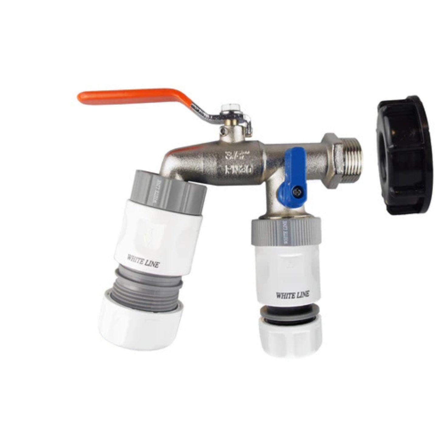 IBC Tank Tap Adapter Kit S60x6 | Metal Ball Valve & Hose Connectors for 2" Outlet