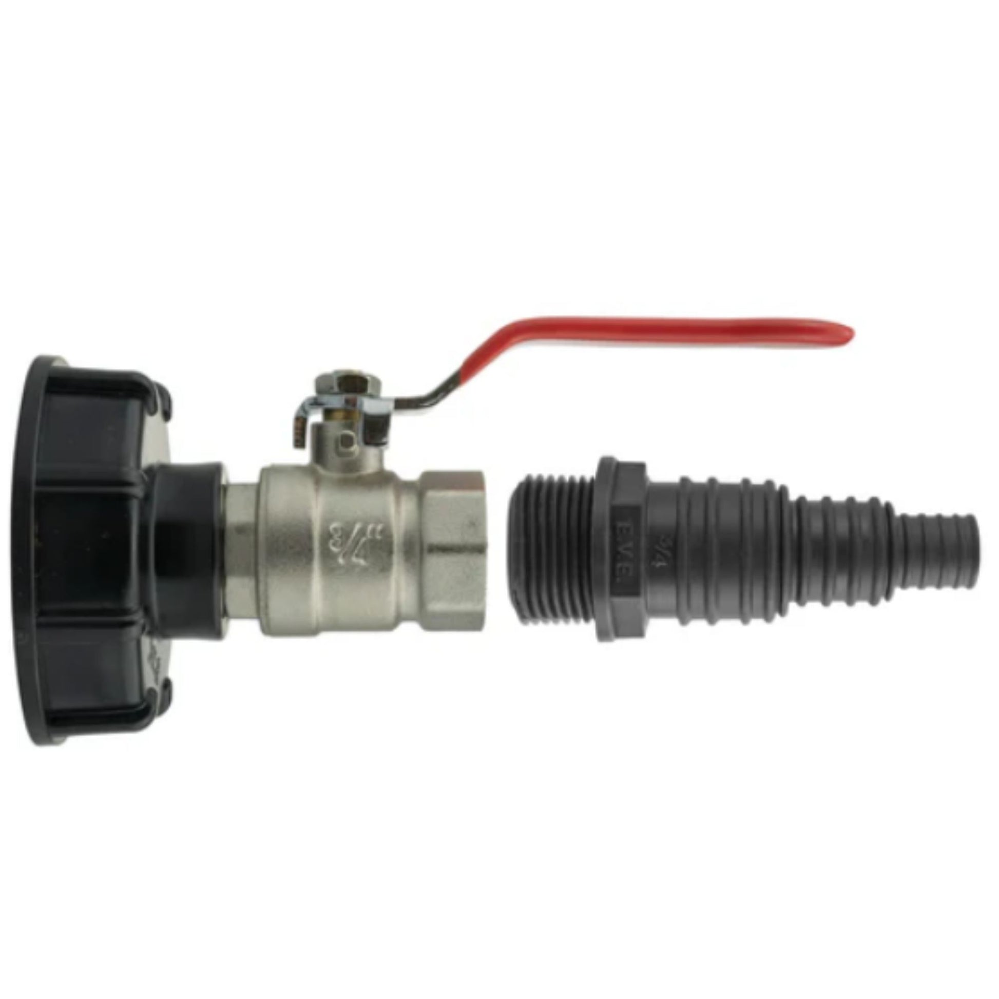 IBC 2” S60X6 Cap with Lever Valve & Pond Connector 13/20/25mm Barb and PTFE Tape – Durable Leak-Proof Plumbing Solution