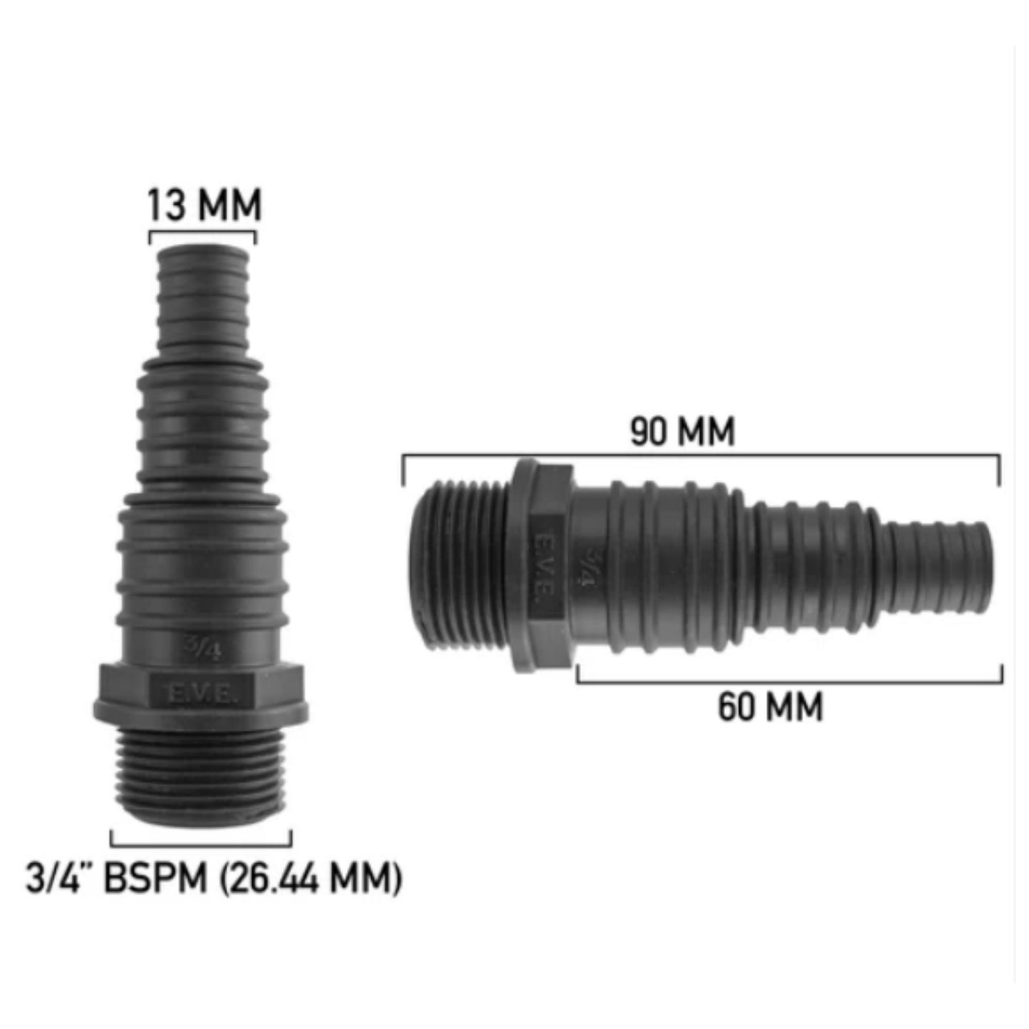 IBC 2” S60X6 Cap with Lever Valve & Pond Connector 13/20/25mm Barb and PTFE Tape – Durable Leak-Proof Plumbing Solution
