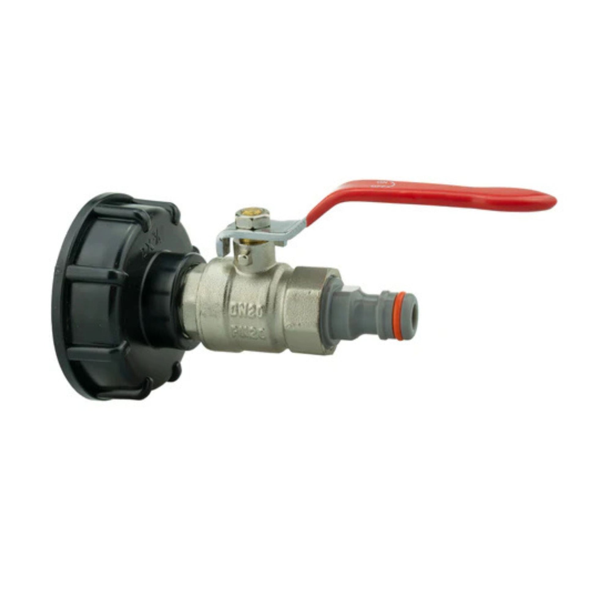 IBC Tank Cap Kit 2” S60X6 with Lever Valve, Male Quick Connector | Durable Leak-Proof Solution for Liquid Control + PTFE Tape