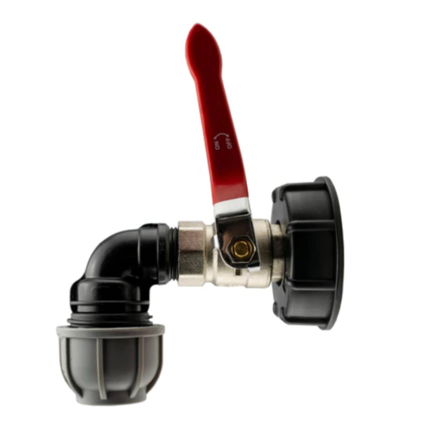 IBC 2” S60X6 Cap with Lever Valve & 20mm MDPE Elbow - and PTFE Tape – Durable Leak-Proof Plumbing Solution