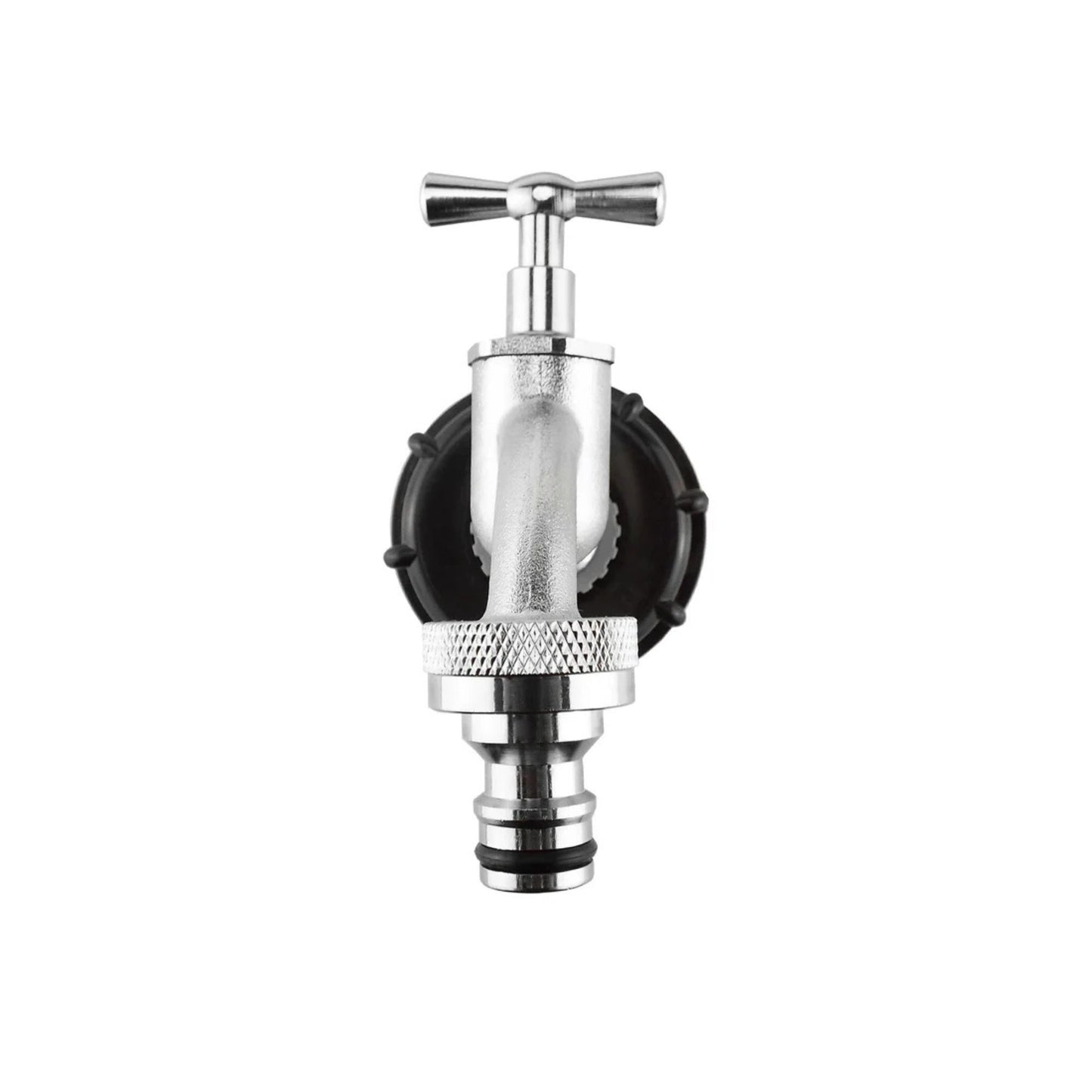 IBC Tote S60X6 Cap Kit with Quick Connect Brass Bib Tap ¾" BSP, Leak-Proof End Cap & Snap-On Hose Connector