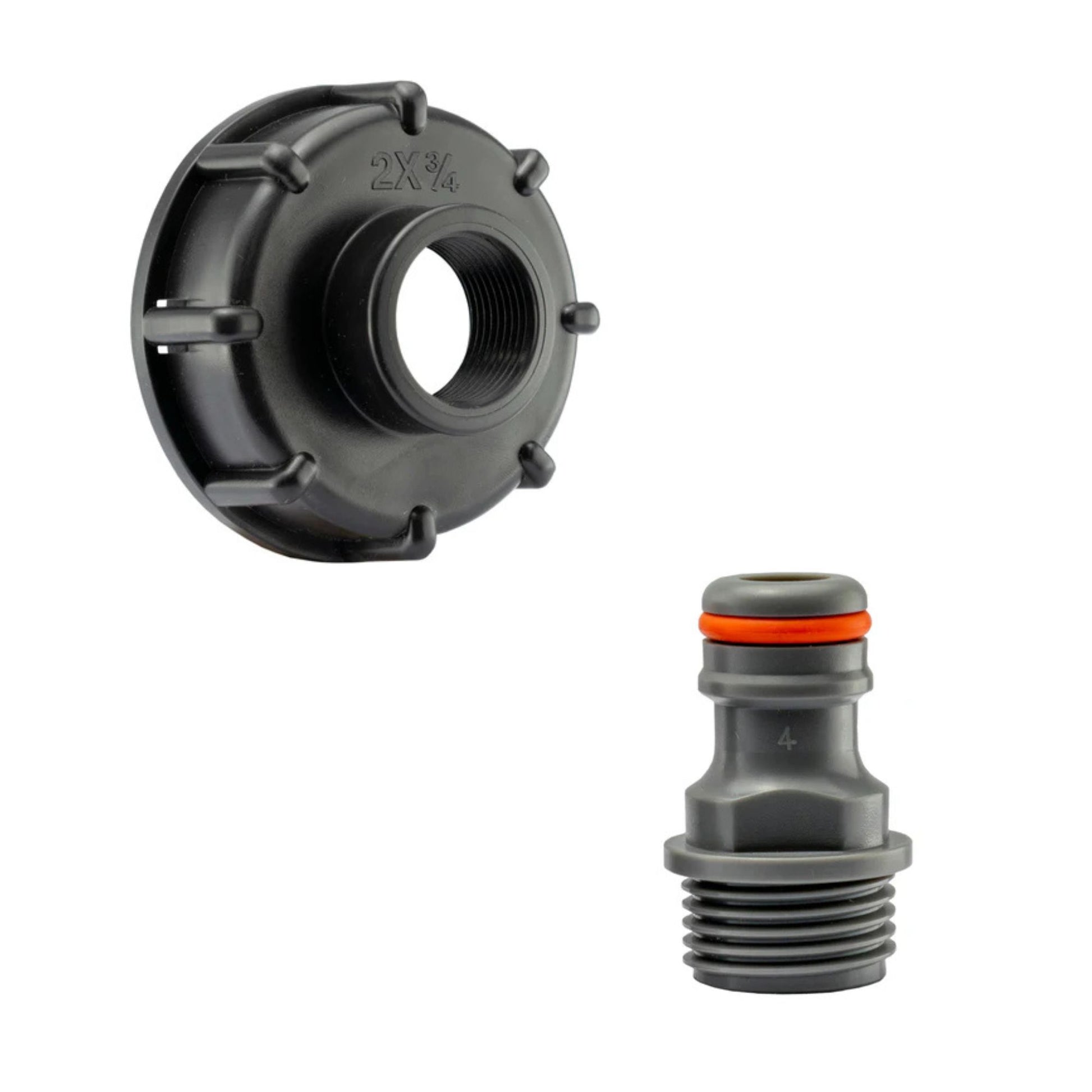 IBC Tank Cap Kit 2” S60X6 with Lever Valve, Male Quick Connector | Durable Leak-Proof Solution for Liquid Control + PTFE Tape