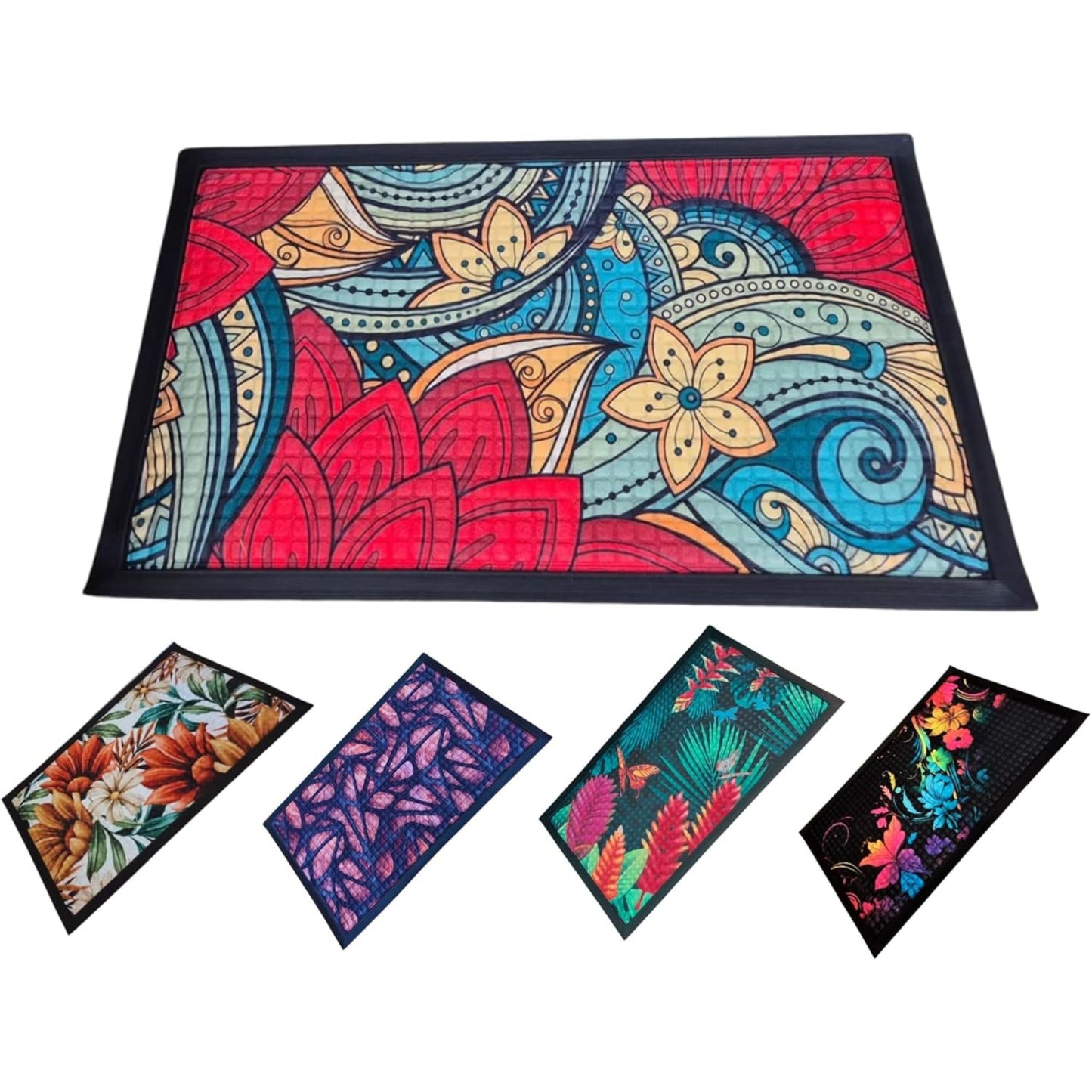 Washable Non-Slip Door Mat - Heavy Duty Ultra-Absorbent Dirt Trapper for Dogs, Mud & Shoes - Indoor/Outdoor Rubber Entrance Rug for Home, Garden & Hallway (75x45cm)