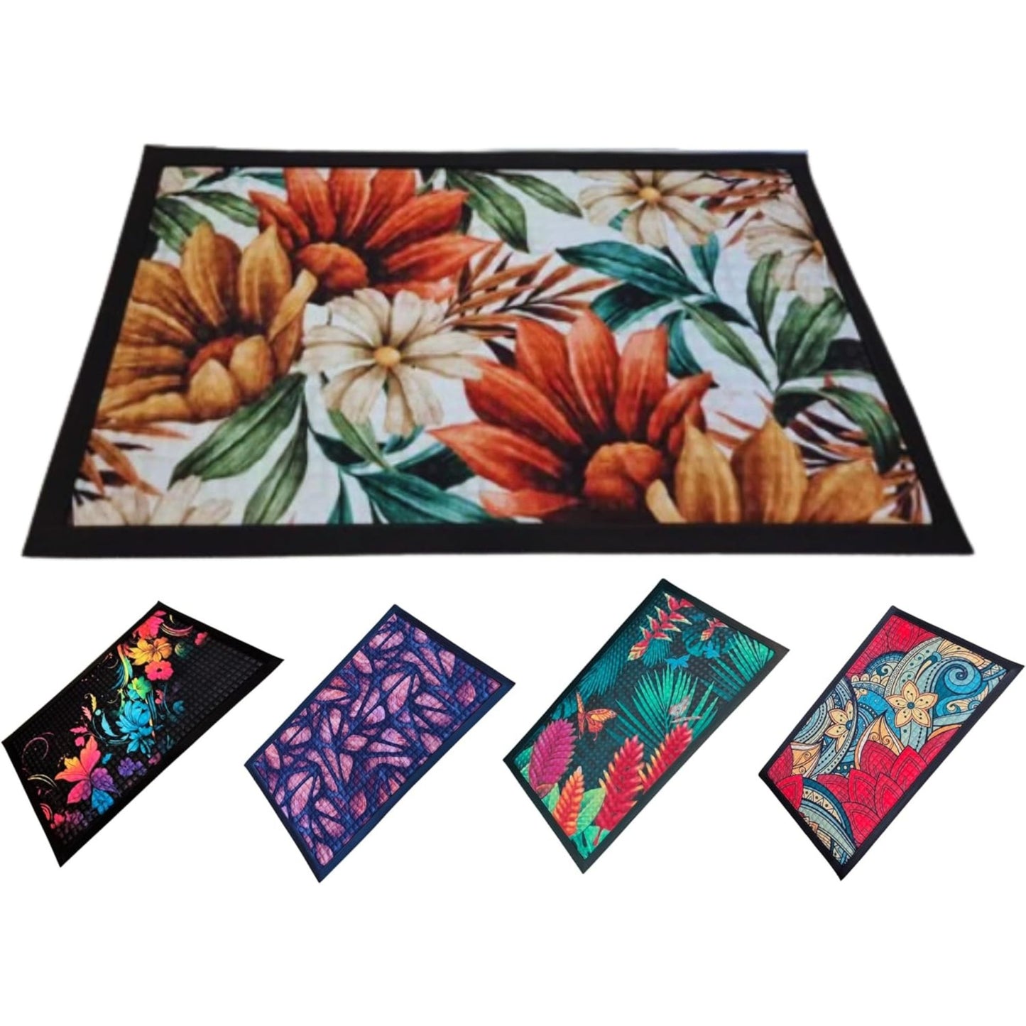 Washable Non-Slip Door Mat - Heavy Duty Ultra-Absorbent Dirt Trapper for Dogs, Mud & Shoes - Indoor/Outdoor Rubber Entrance Rug for Home, Garden & Hallway (75x45cm)
