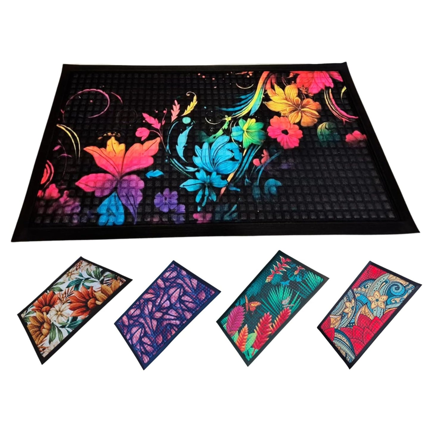 Washable Non-Slip Door Mat - Heavy Duty Ultra-Absorbent Dirt Trapper for Dogs, Mud & Shoes - Indoor/Outdoor Rubber Entrance Rug for Home, Garden & Hallway (75x45cm)