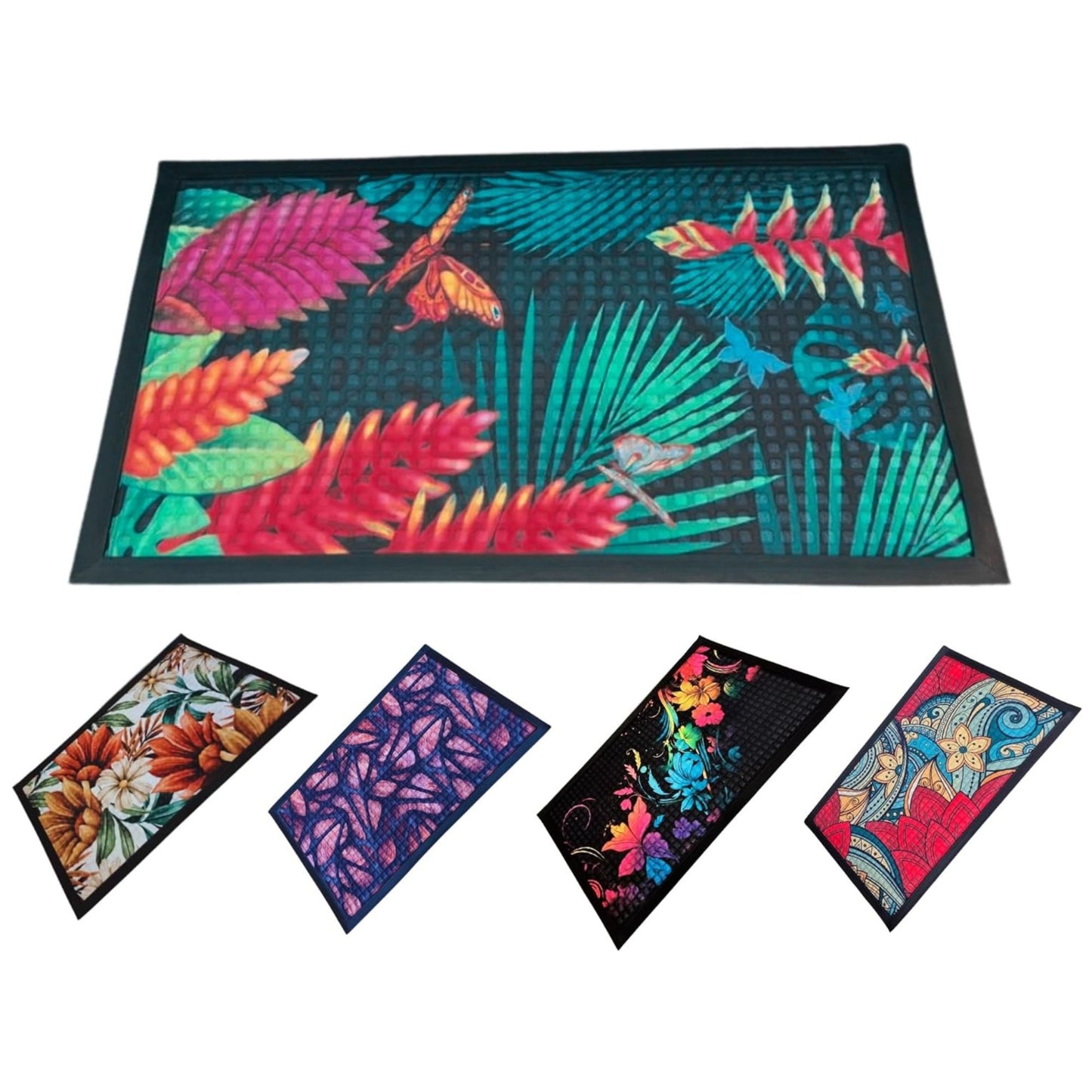 Washable Non-Slip Door Mat - Heavy Duty Ultra-Absorbent Dirt Trapper for Dogs, Mud & Shoes - Indoor/Outdoor Rubber Entrance Rug for Home, Garden & Hallway (75x45cm)