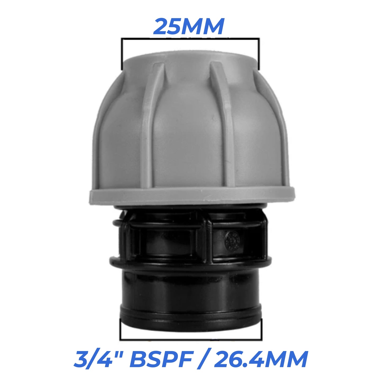 MDPE Compression Fittings 25mm - Straight, Elbow, Tee, Stop Valve, BSP Connector