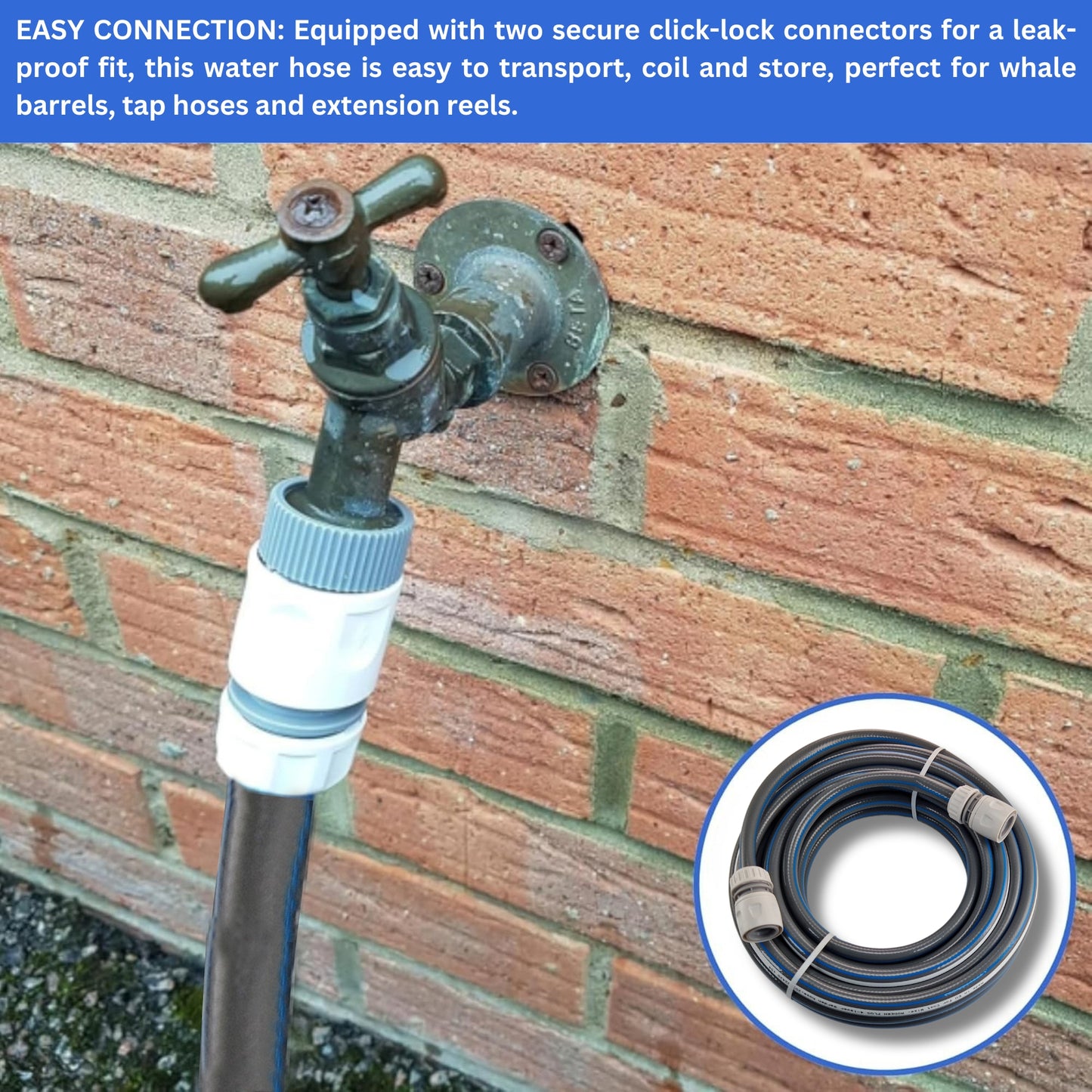 Garden Hose – 4-Layer Flexible Hose Pipe with 2 Universal Hose Connectors – Kink-Resistant, UV-Protected, Durable PVC Watering Hose for Garden, Car Wash & Outdoor Use