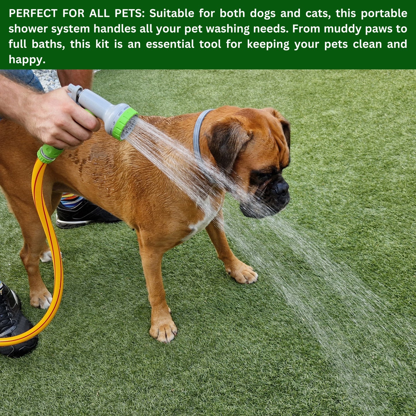 Ultimate Simple Dog & Cat Bath Kit - Portable Shower for Pets with Multi-Pattern Spray Gun
