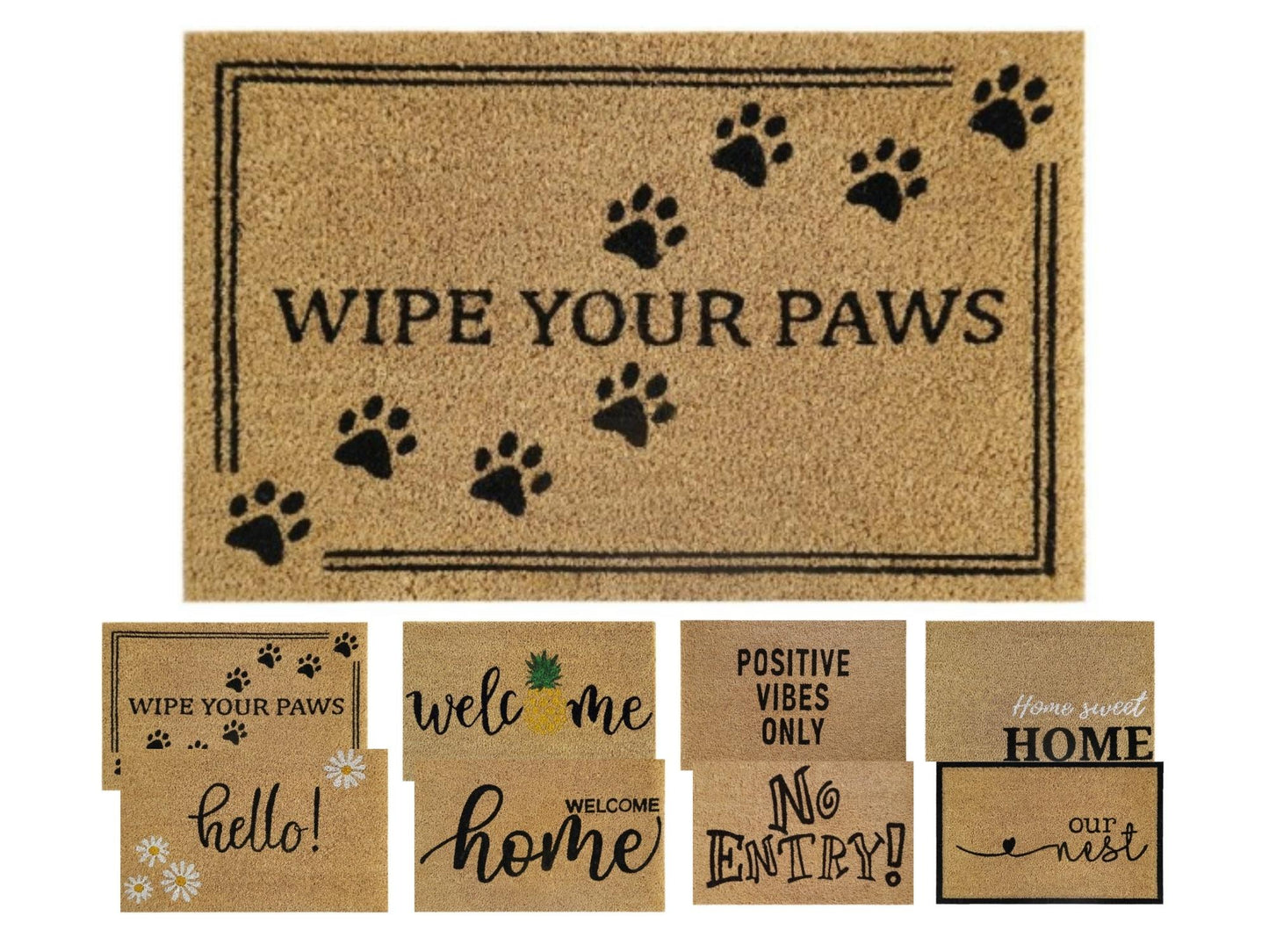 Coir Door Mat (60x40cm) - Non-Slip & Absorbent, Indoor/Outdoor, Eco-Friendly