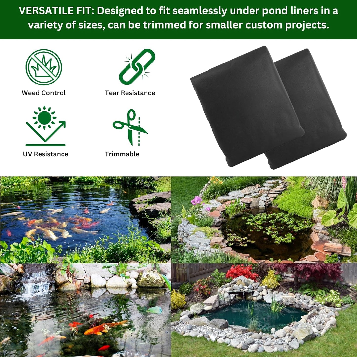 Pond Liner Underlay (3m x 5m), (3m x 3m) - Tear-Resistant, Durable Garden Pool Foundation - Perfect for Wildlife and Decorative Ponds