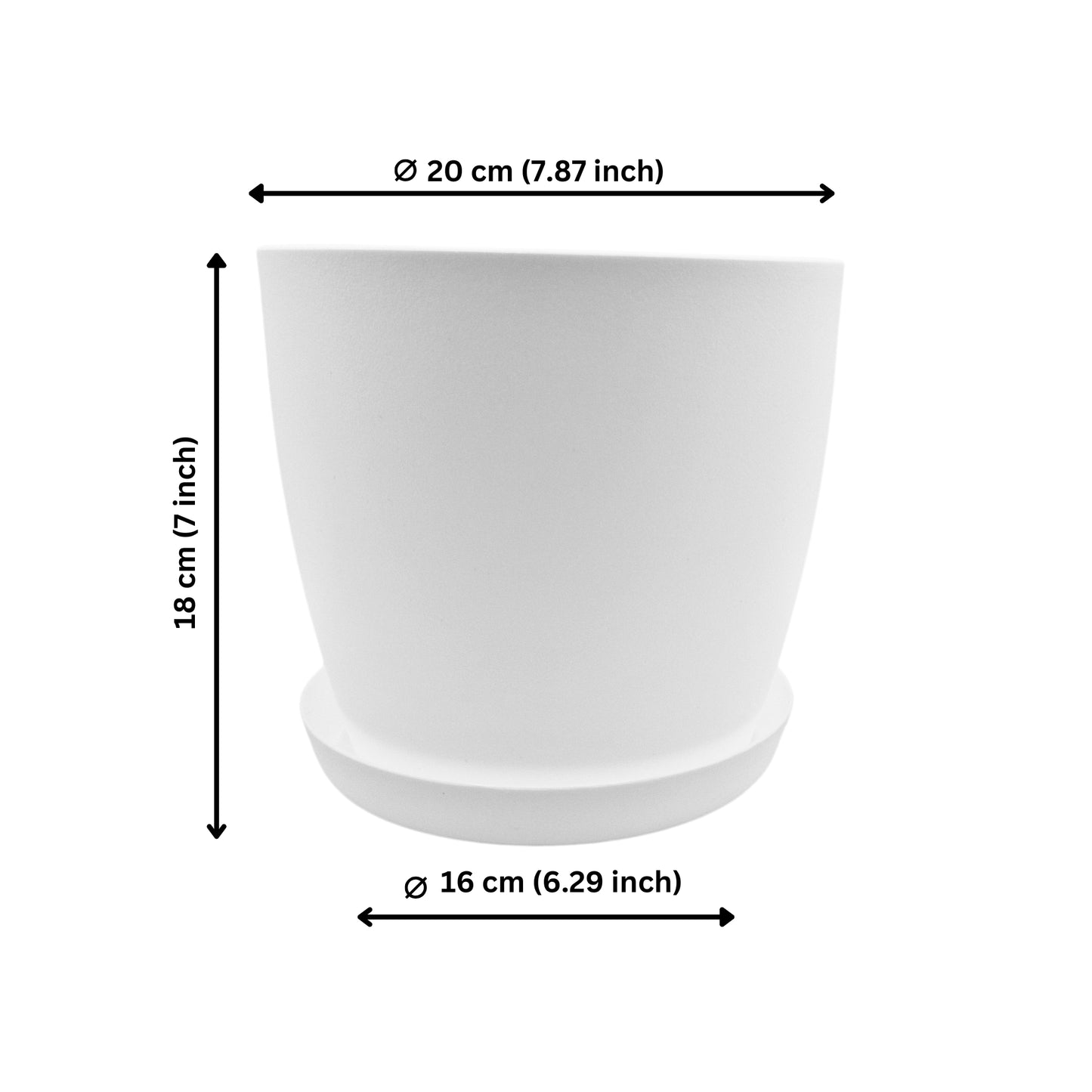 Plant Pots Indoor with Saucer – Elegant Matte Plastic Flower Pot – Durable Indoor & Outdoor Planter for House Plants, Herbs & Succulents